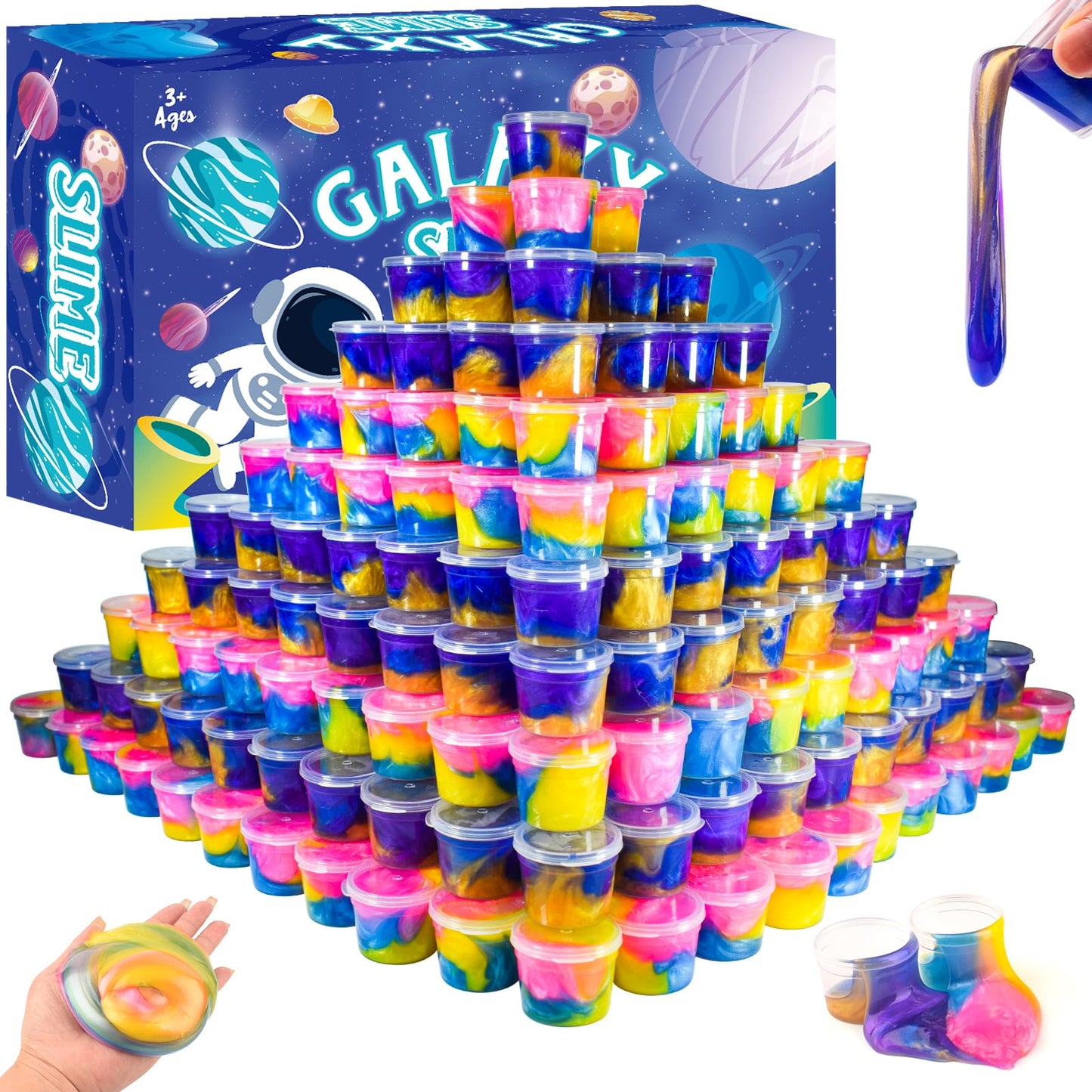 Galaxy Slime Party Favors for Kids – 116 Pack Colorful Slime Toys, Goodie Bag Stuffers, Birthday Party Supplies, Classroom Rewards, Stocking Stuffers for Boys & Girls