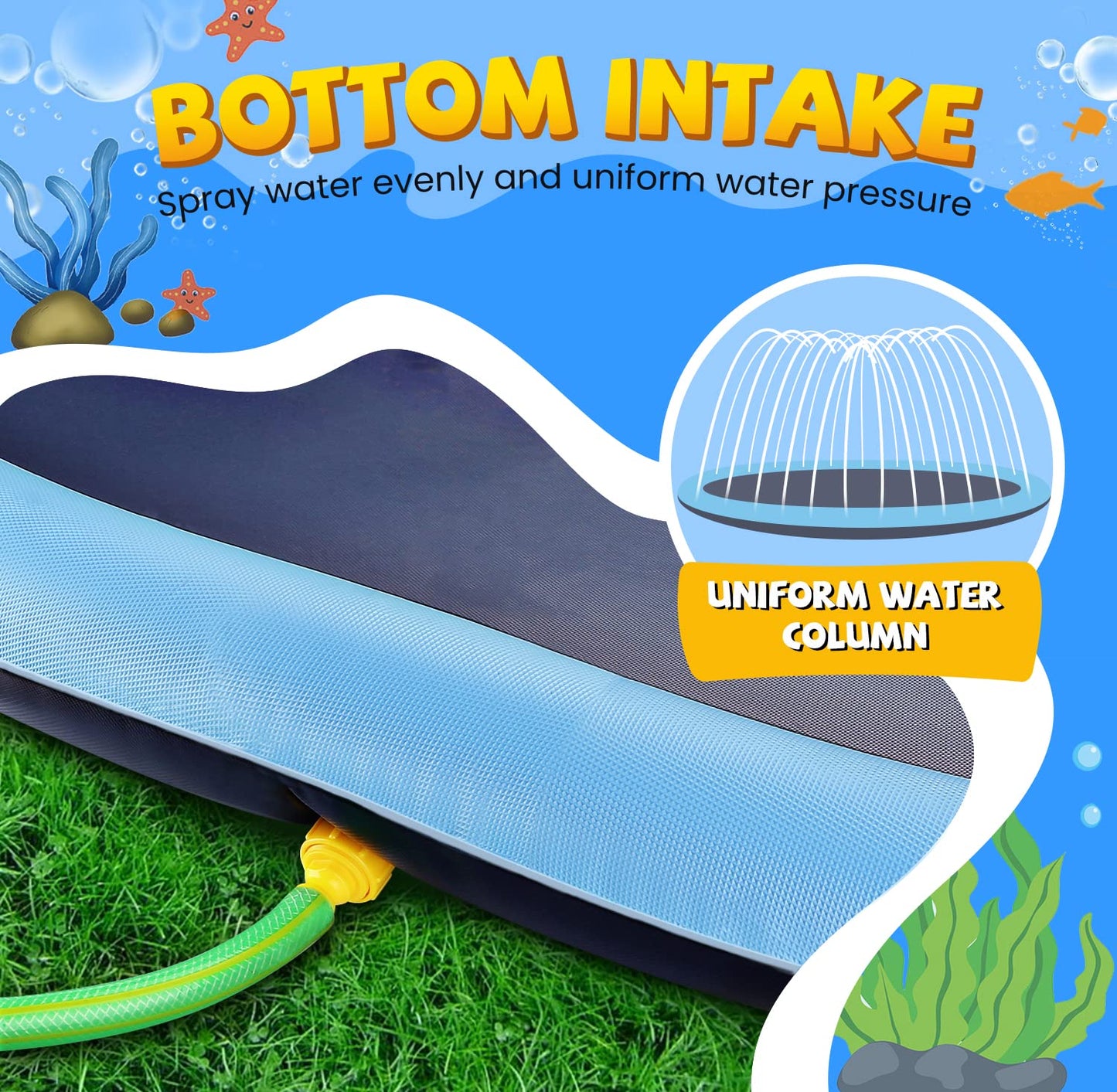 Splash Pad for Kids and Dogs, 97'' Extra Large Splash Pad for Toddlers 1-3 and Kids Ages 4-8, Non Slip Thicken Sprinkler Dog Pool Summer Outdoor Water Toys for Backyard
