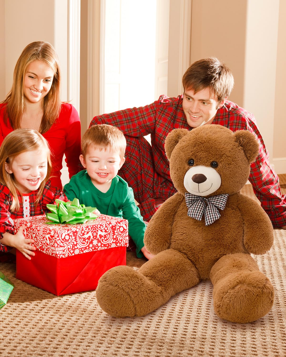 MaoGoLan Giant Teddy Bear Plush Toy - Ultra Soft & Cute Large Stuffed Animal 39 inches, Perfect for Baby Showers, Birthdays, Valentine’s Day Gifts (Kids, Couples, Family),Dark Brown