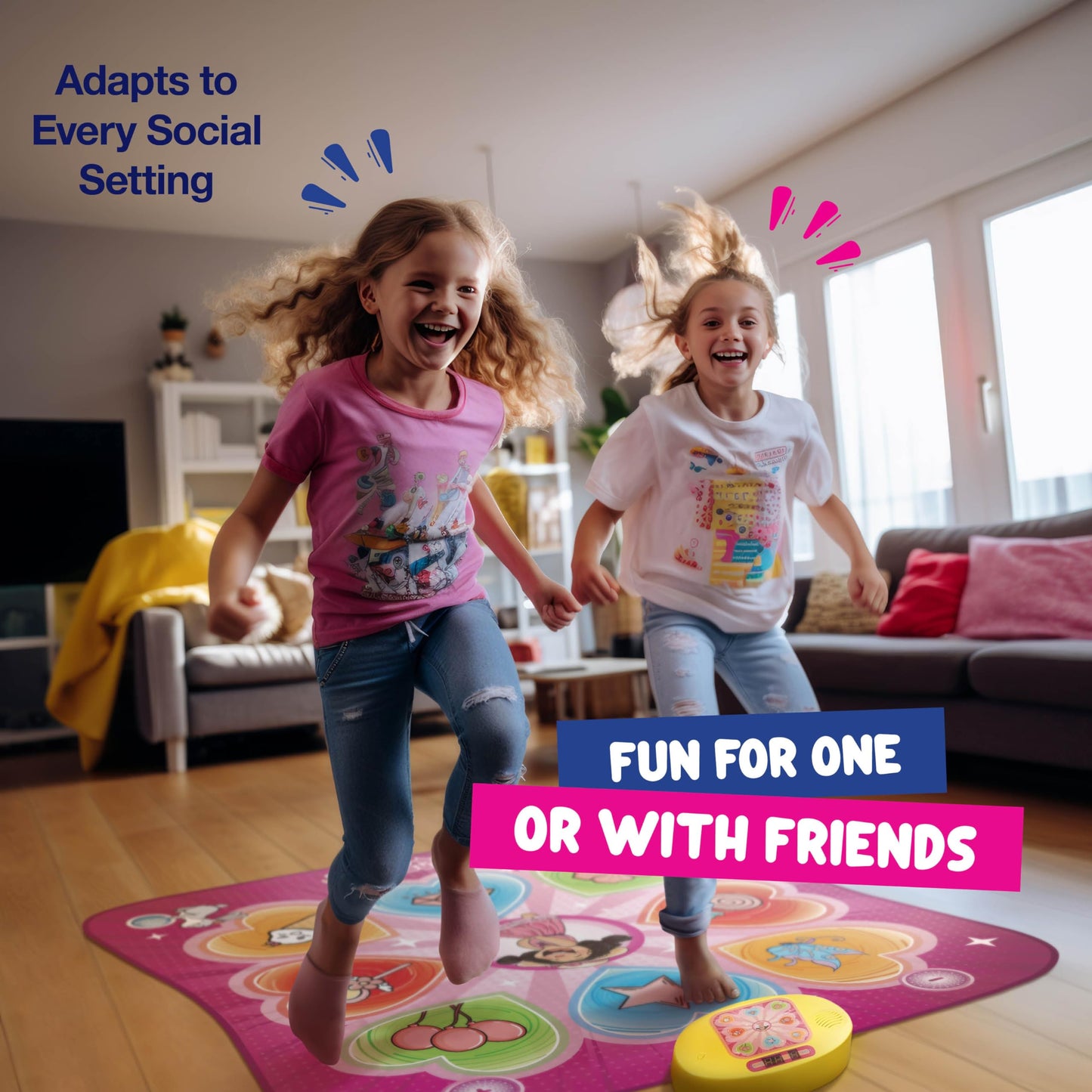Play22 Dance Mat for Kids - Best Birthday Gifts for Girls & Boys Electronic Dance Game Toy for Kids, Adjustable Volume, 5 Levels - Dance Pad with LED Lights & Built-in Music for Ages 3-12 Years Old