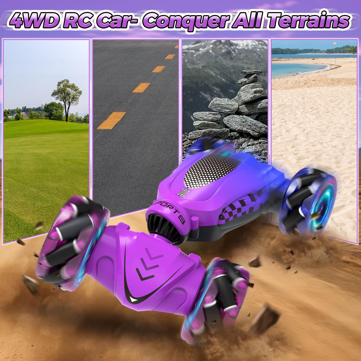 Nitigo Remote Control Car for Girls 4-7, Toys for Ages 5-7, Gift for 4 5 6 7 8-13 Years Old, for Kids, Gesture Sensing RC Stunt Car with Lights, Birthday Gift