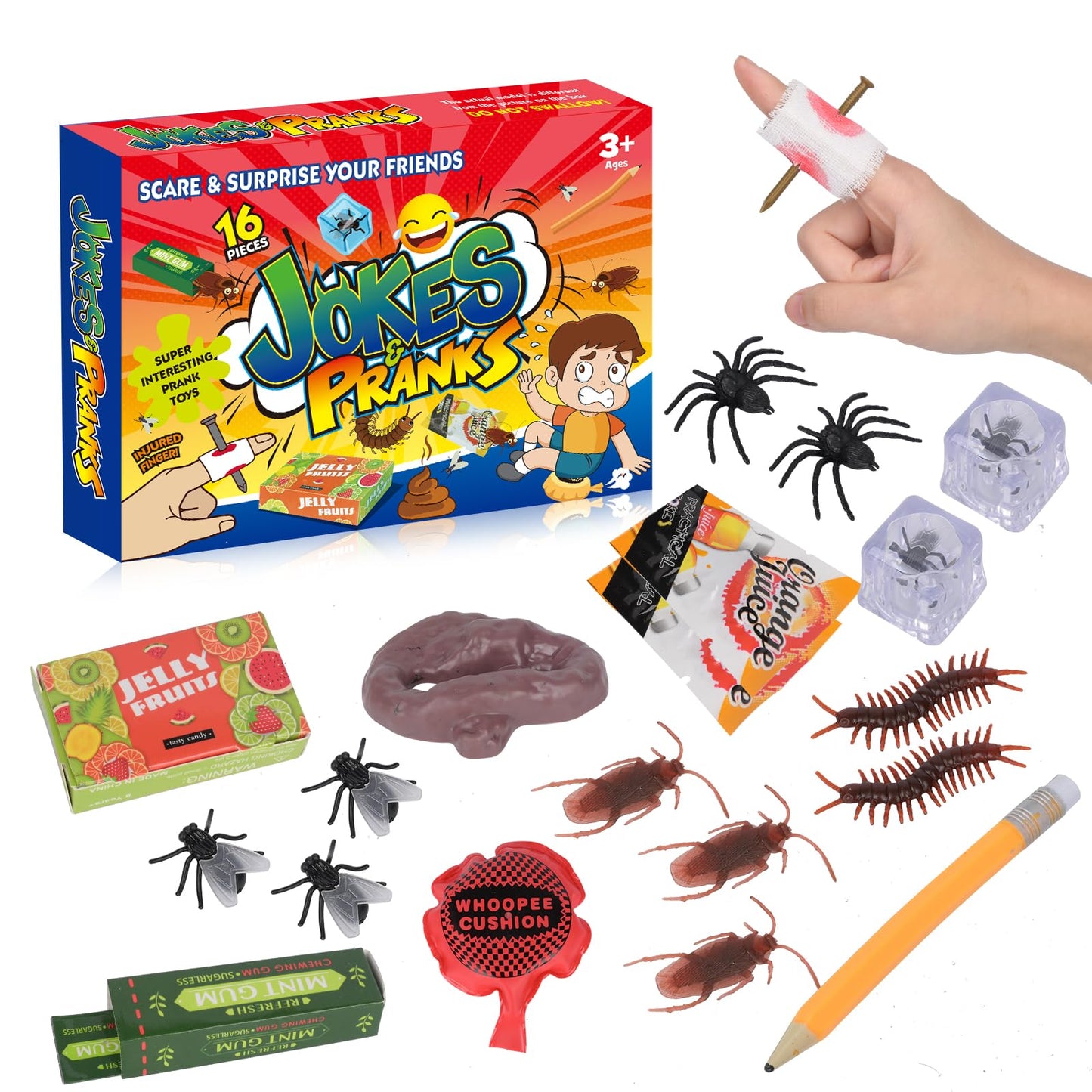ALLROAD Prank Kit | Pranks for Kids | Joke Box-Ultimate Gift Set 20 Ultimate Practical Jokes and Pranks for Kids | Prank Toys Pack Set Box for Gifts