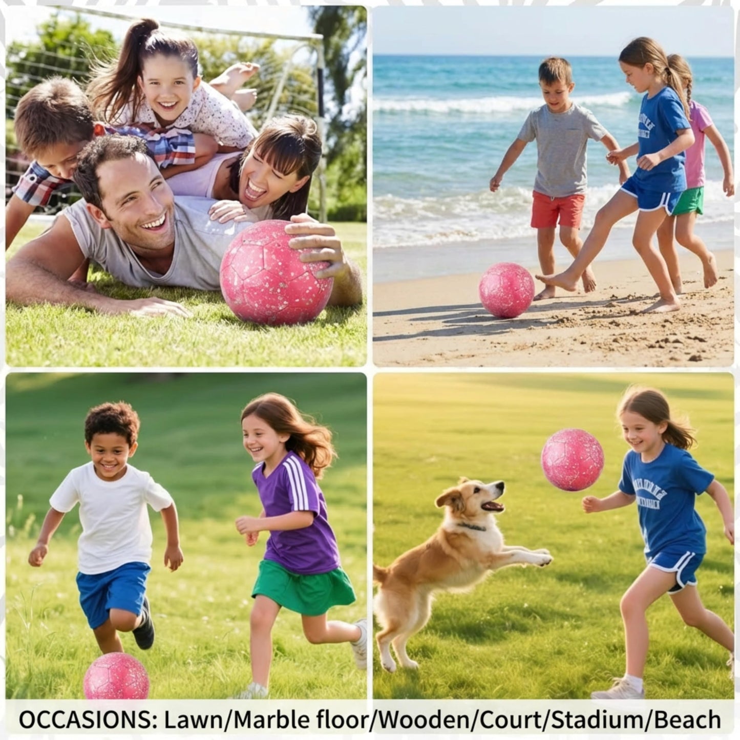 PP PICADOR Size 3 Soccer Ball Glitter Pink Soccer Balls for Kids Ages 3-6 6-8 8-10 Boys Girls Sports Training & Outdoor Play with Pump Gift