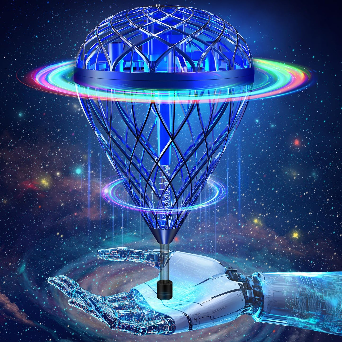 2-Pack Magic Flying Orb Balls, Includes Classic & New Upgraded AI Edition | Hand-Controlled Boomerang Hover Drone with RGB Lights | Cool Space Toy Gift for Kids, Teens, and Family Fun (Indoor &