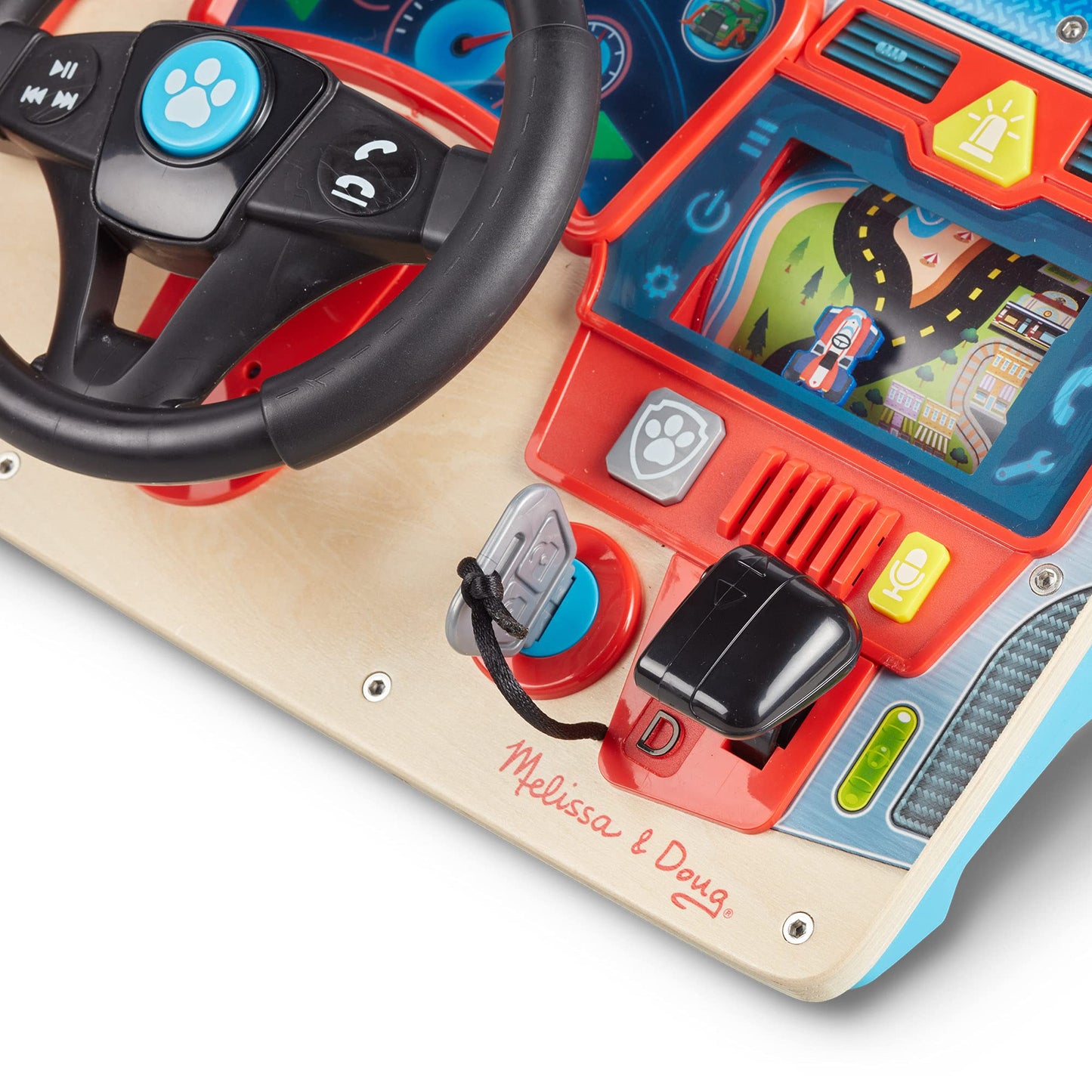Melissa & Doug PAW Patrol Rescue Mission Wooden Dashboard Kids Activity Board, Toddler Sensory Toys, Pretend Play Driving Toy, PAW Patrol Toys for Kids Ages 3+