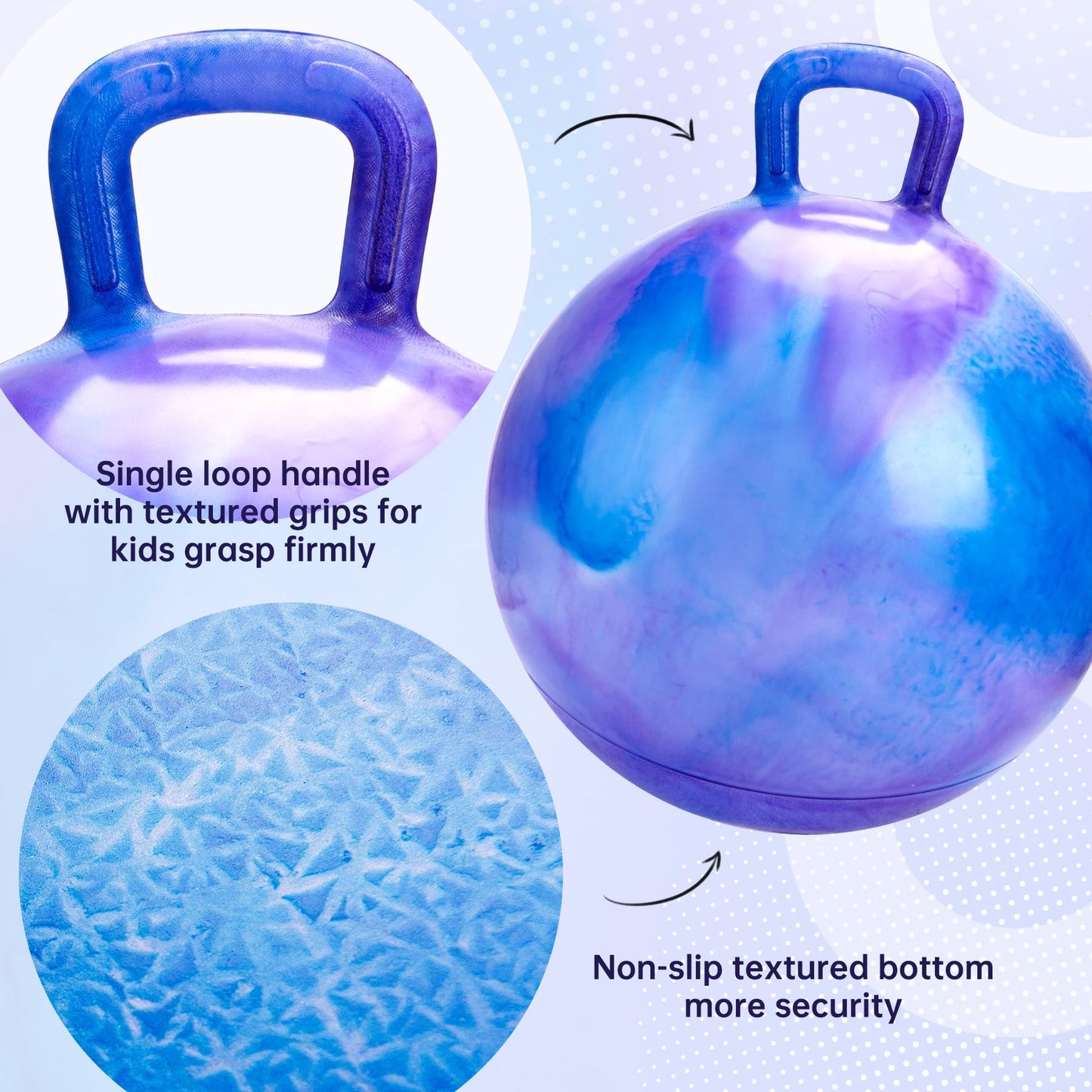 ZOOJOY Glow-in-The-Dark Light Up Hopper Ball for Kids, 20 Inch Bouncy Ball with Handle, Inflatable Night Glow Jumping Toy for Boys and Girls Aged 6-12, Indoor & Outdoor Play, Includes Pump