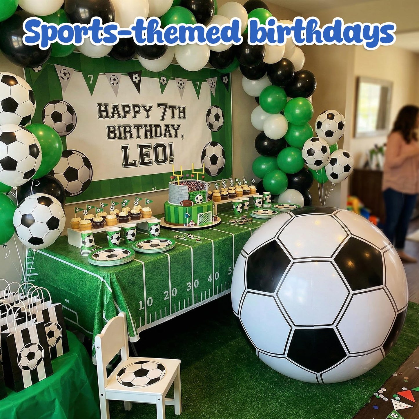AMOR PRESENT Inflatable Soccer Balls, 27-inch Beach Ball for Beach Toys & Soccer Goodie Bags Stuffers, Birthday Party Decorations, Party Favors for Kids