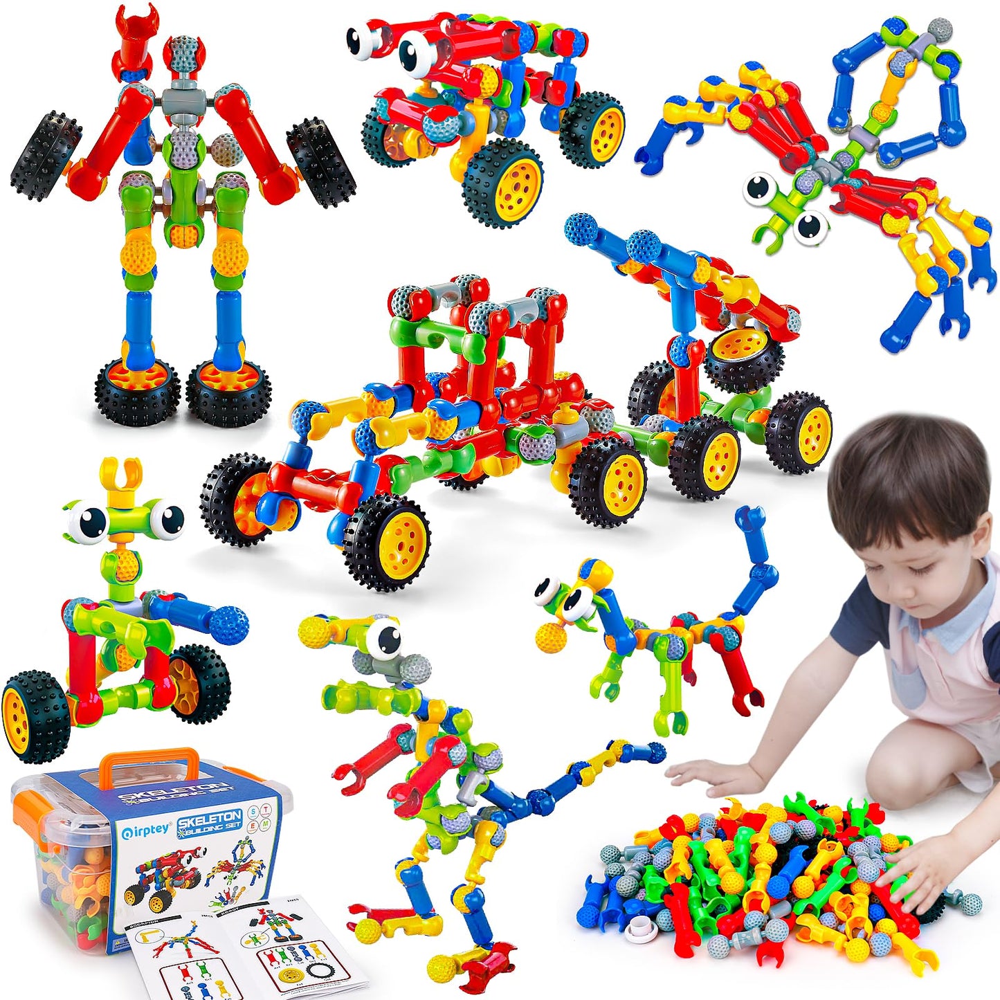 Qirptey Hover Soccer Ball & Kids STEM Building Toys