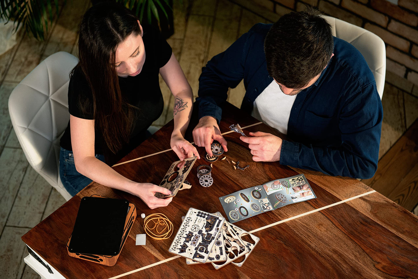 WOODEN.CITY Helicopter LE 3D Puzzles for Adults – Limited Edition Helicopter Kit with Rotating Propeller & 154 Laser-Cut Pieces – Build & Display Rotary Aircraft for Adults & Teens – Wooden Model Gift