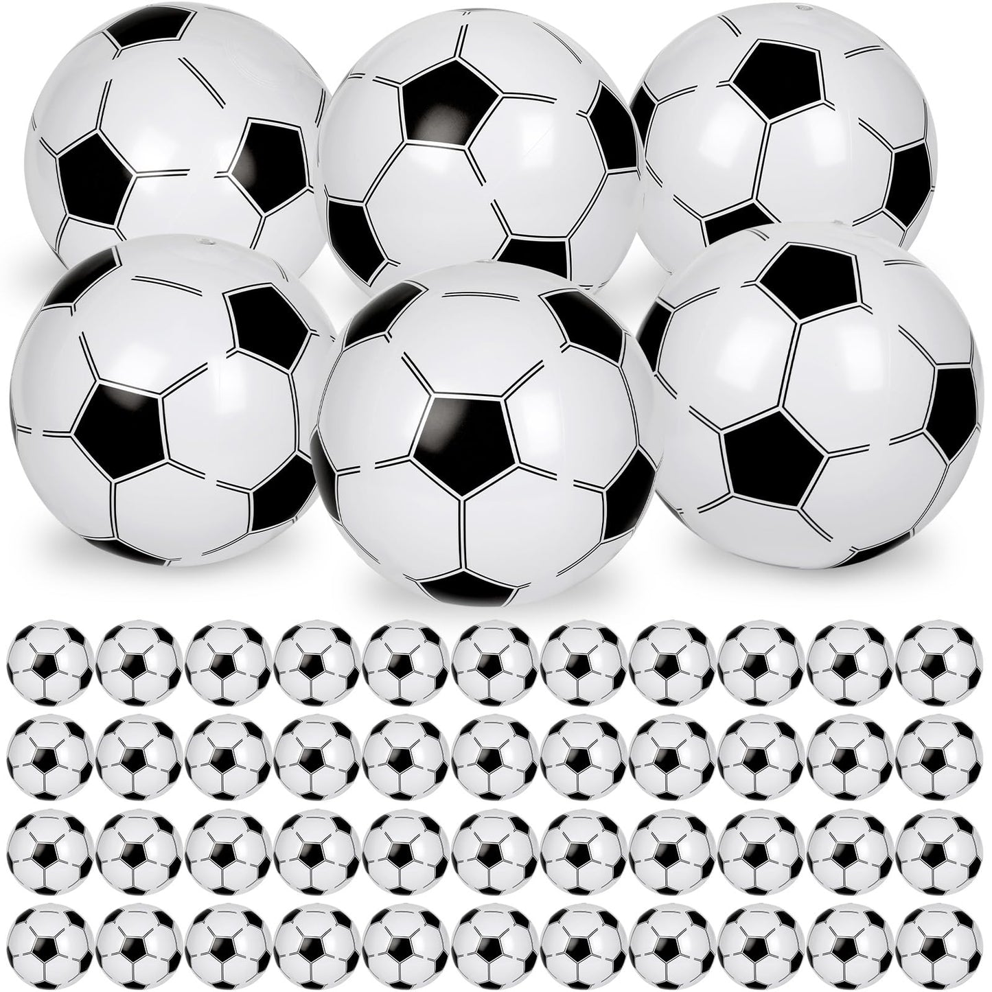 Mototo 60 Pack Inflatable Soccer Beach Balls Bulk, 16 Inch Blow up Soccer Beachballs Inflatable Balls for Indoor Outdoor Summer Beach Pool Super Bowl Themed Sport Game Decoration Birthday Party Favor