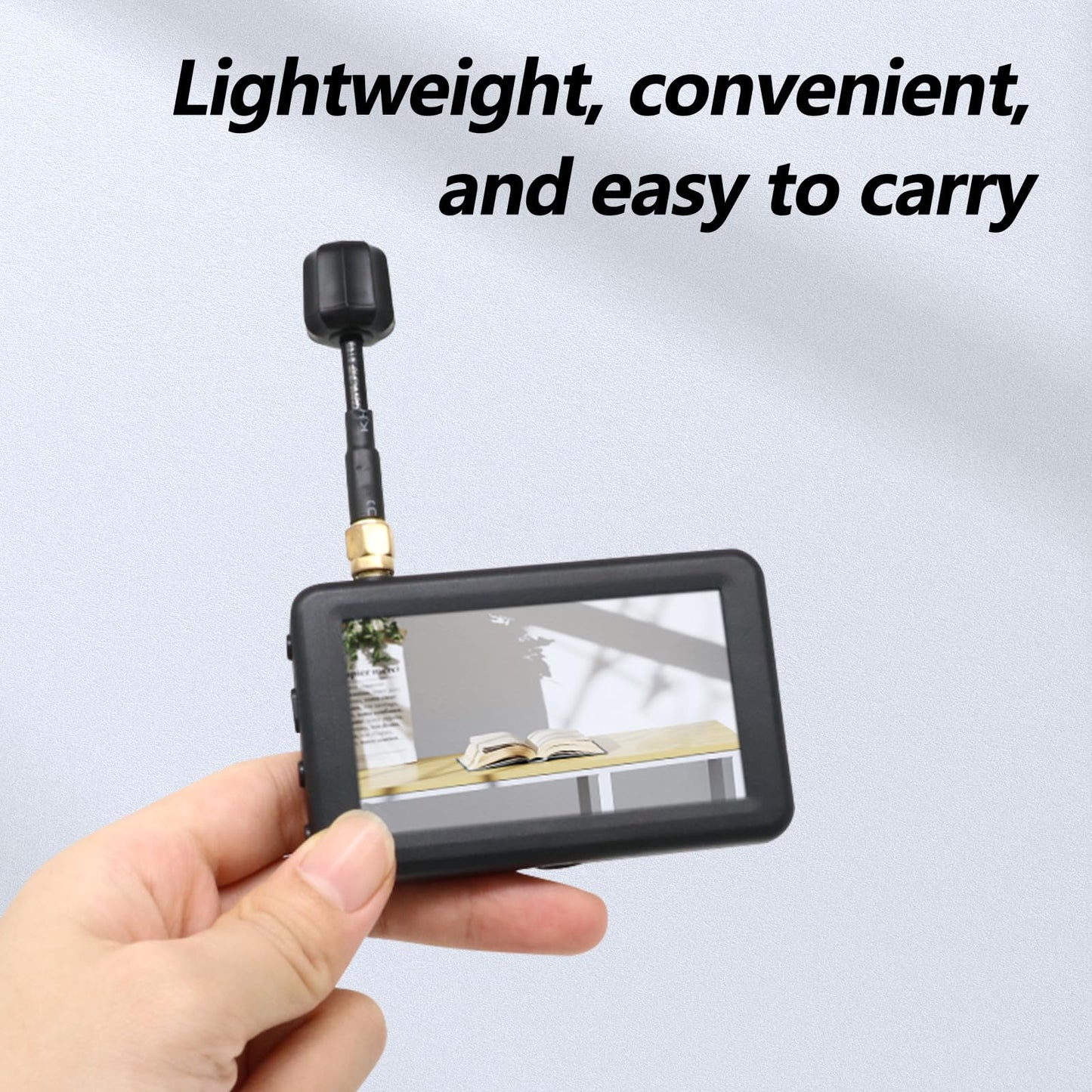 3 Inch Micro Monitor with 480x320 LCD Display Screen 5.8G 40CH Auto Search Wireless Monitor Build-in Battery For RC Multicopter FPV Drone Part RC Trucks/RC Crawler/Boats/Tank/Quadcopter (Black)