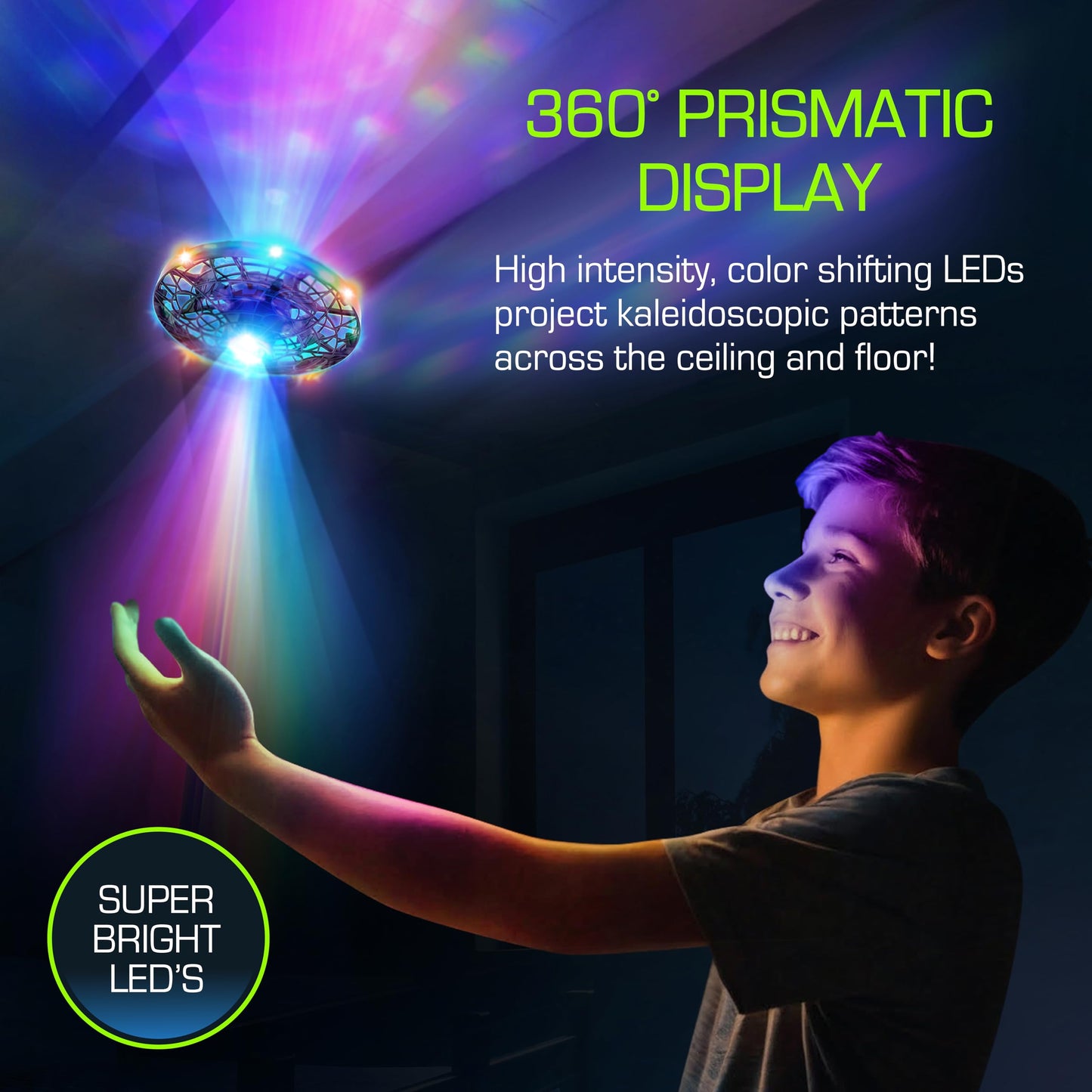 Sky Viper Aura Touch-Control Light Drone, Remoteless Push-to-Fly for Kids, Rechargeable Battery