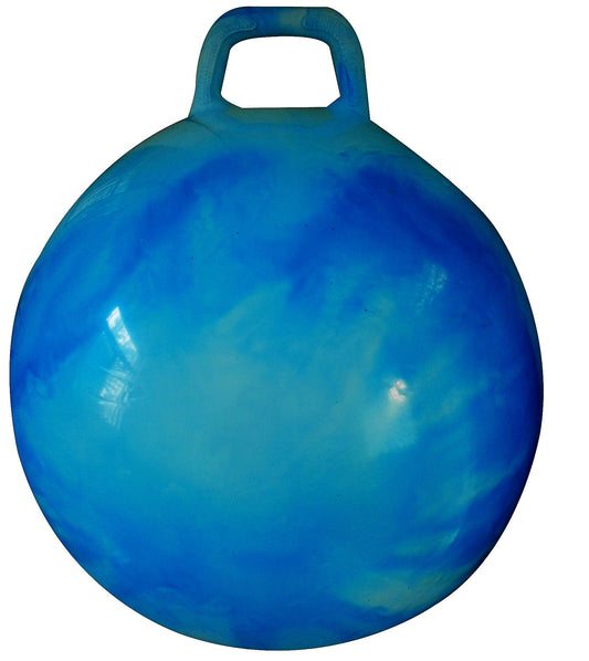 AppleRound Hippity Hoppity Hopball with Pump – Bouncy Exercise Ball with Handle for Teens & Adults, 28 Inch / 70 cm for Ages 13+, Cloud Colors (Blue)