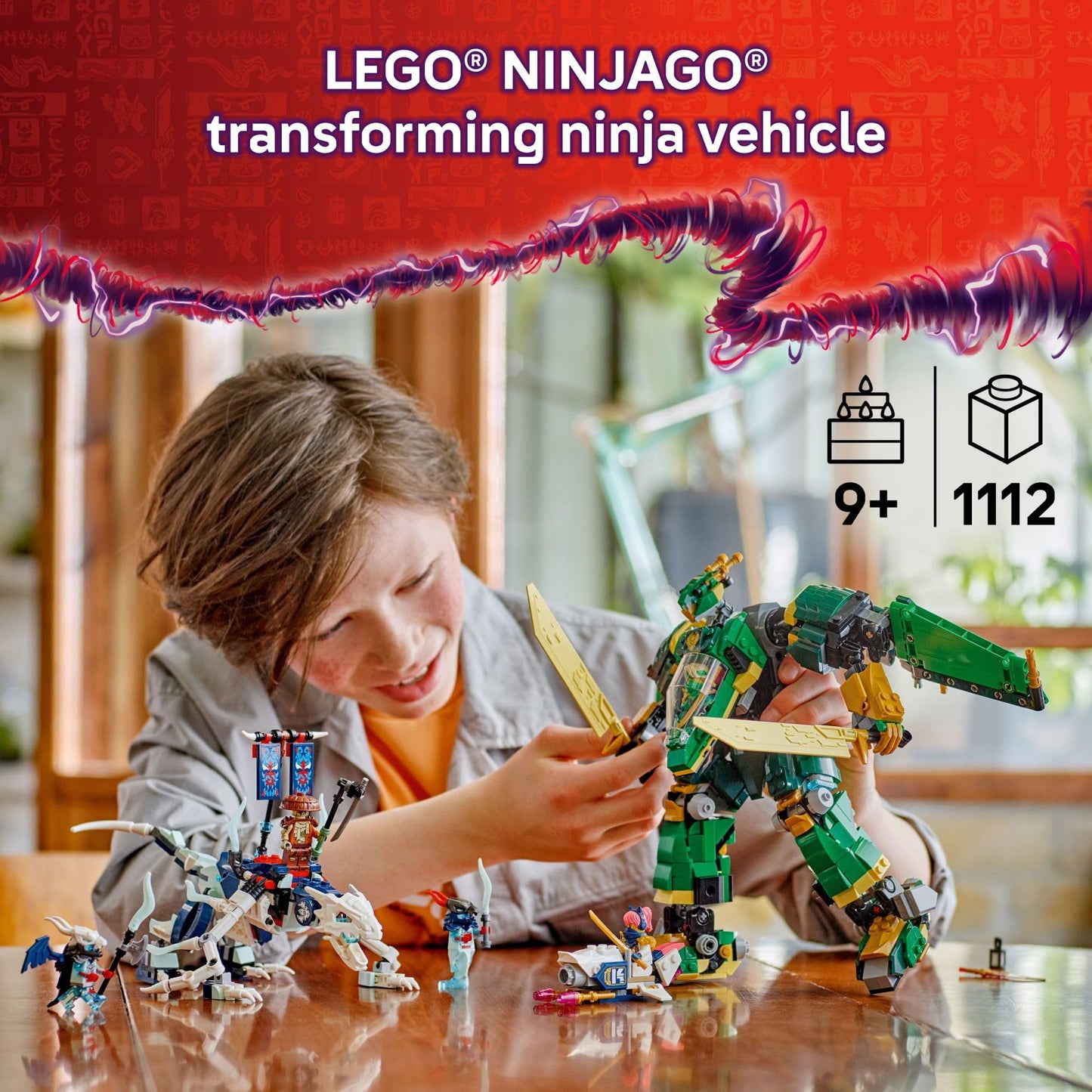 LEGO NINJAGO Lloyd's Jet Mech Building Toy - Model Building Kit for Boys & Girls, Ages 9+ - Transforming Playset for Kids W/ 5 Ninja Toy Minifigures - Dragons Rising Gift Idea for Birthdays - 71845