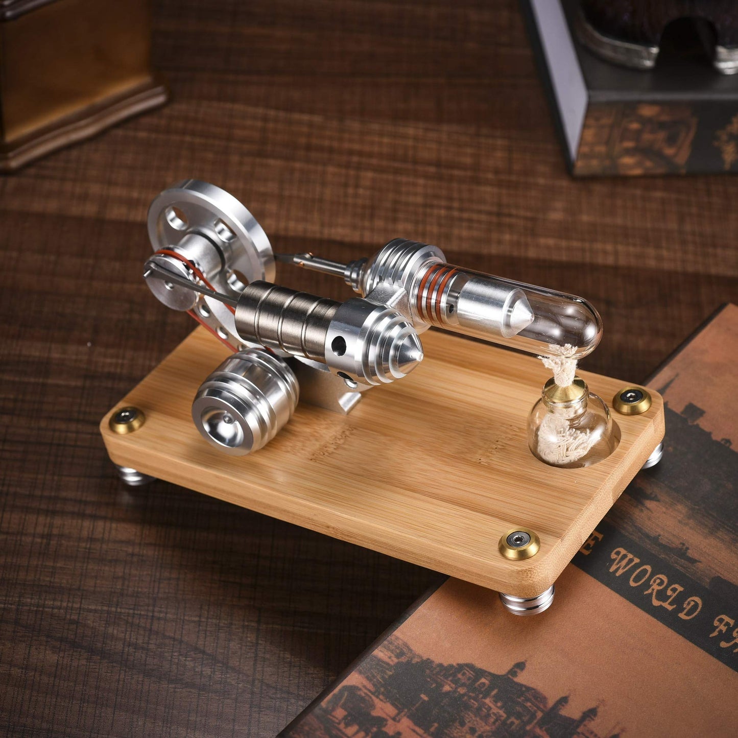 Sunnytech Mini Hot Air Stirling Engine Motor Model Educational Toy Kits HA001-M14-03-S