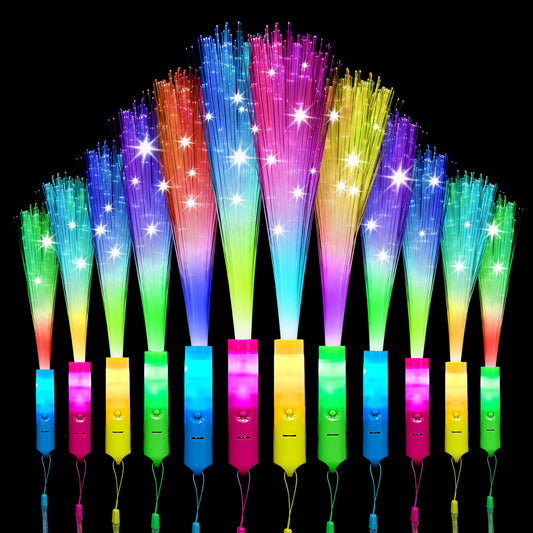 PartyFrenzy 32 PCS Light up Wand Sticks,Fiber Optic Wand,Glow Fiber Optic Wands,Glow in The Dark Party,Glow Wands，Flashing LED Party Favors,New Year Party Favors,Halloween,Christmas
