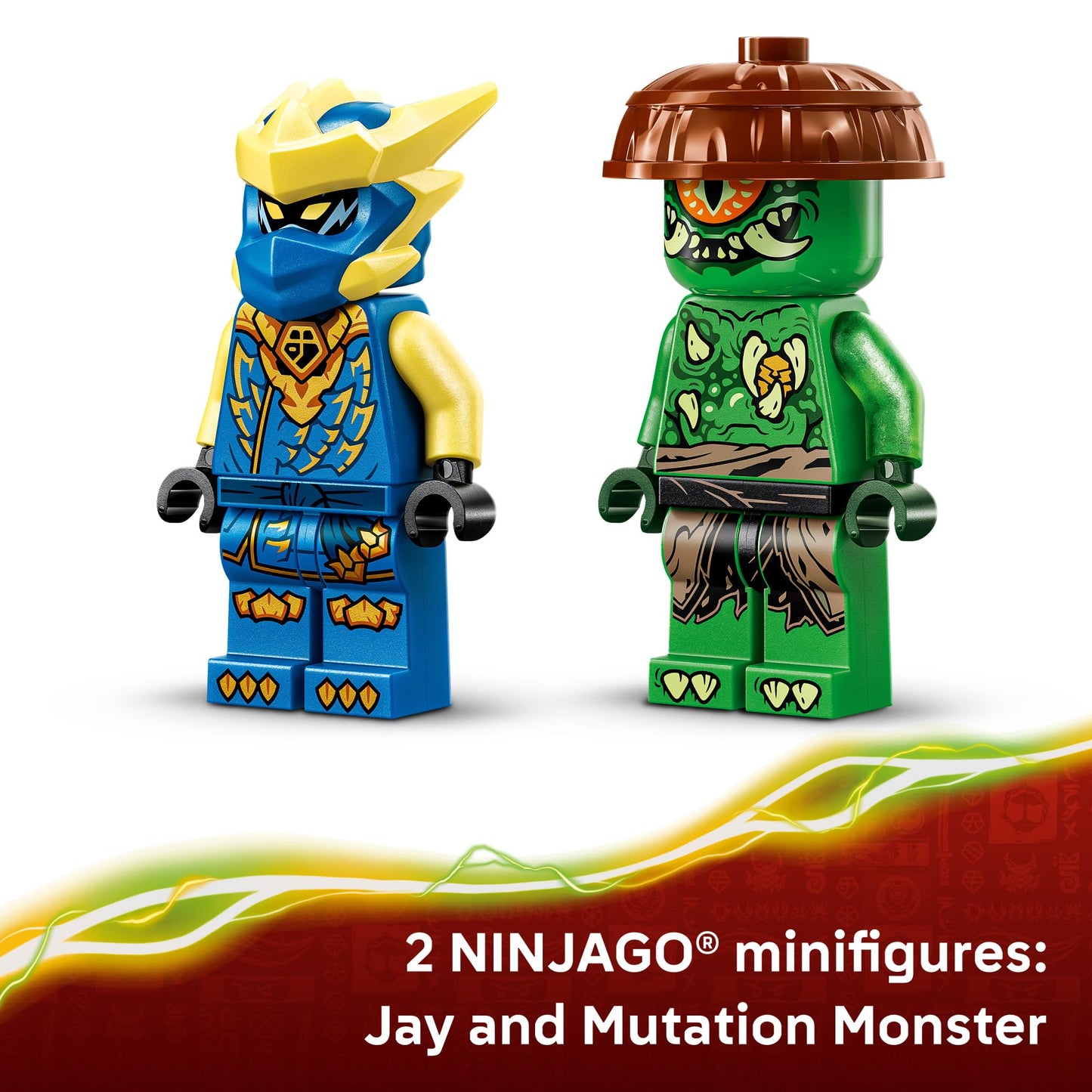 LEGO NINJAGO Jay's Dragon Mech Fight Building Toy - Pretend Play Set for Boys & Girls, Ages 4+ - Includes 2 Minifigures - Gifts for Birthdays - 71853