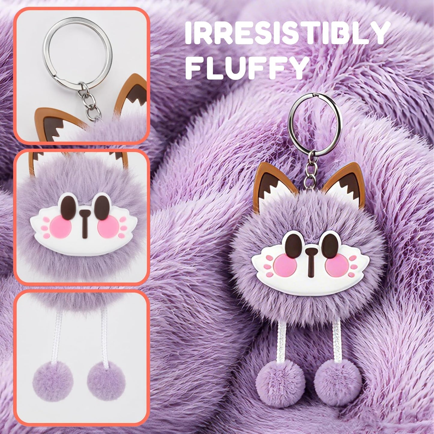 EEOYU 30 Pack Kawaii Plush Keychains Bulk, Cute Stuffed Animal Keychains for Birthday Party Favors, Goodie Bag Fillers, Carnival Prizes