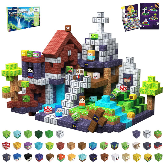 SSAWER 150 PCS Magnetic Building Blocks for Kids, Montessori Magnetic Toys, Build Zombie Island Set, STEM Toddler Sensory Building Blocks for Boys Girls 3 4 5 6 7 8 9 10th Birthday Gift