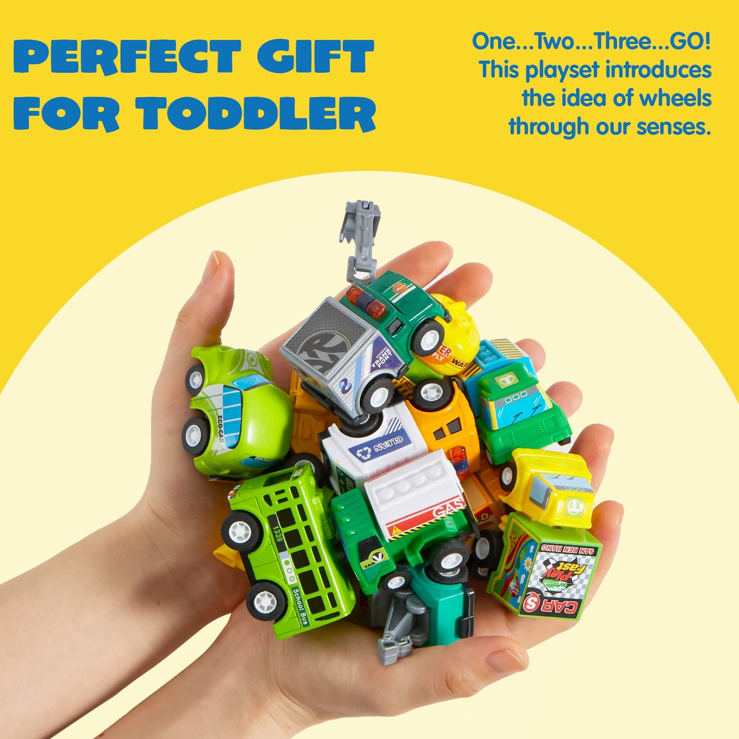 JOYIN 25 Pieces Pull Back Cars and Trucks Toy Vehicles Set for Toddlers, Girls and Boys Kids Play Set, Party Favors, School Gifts, Goodie Bags Stuffers for Kids