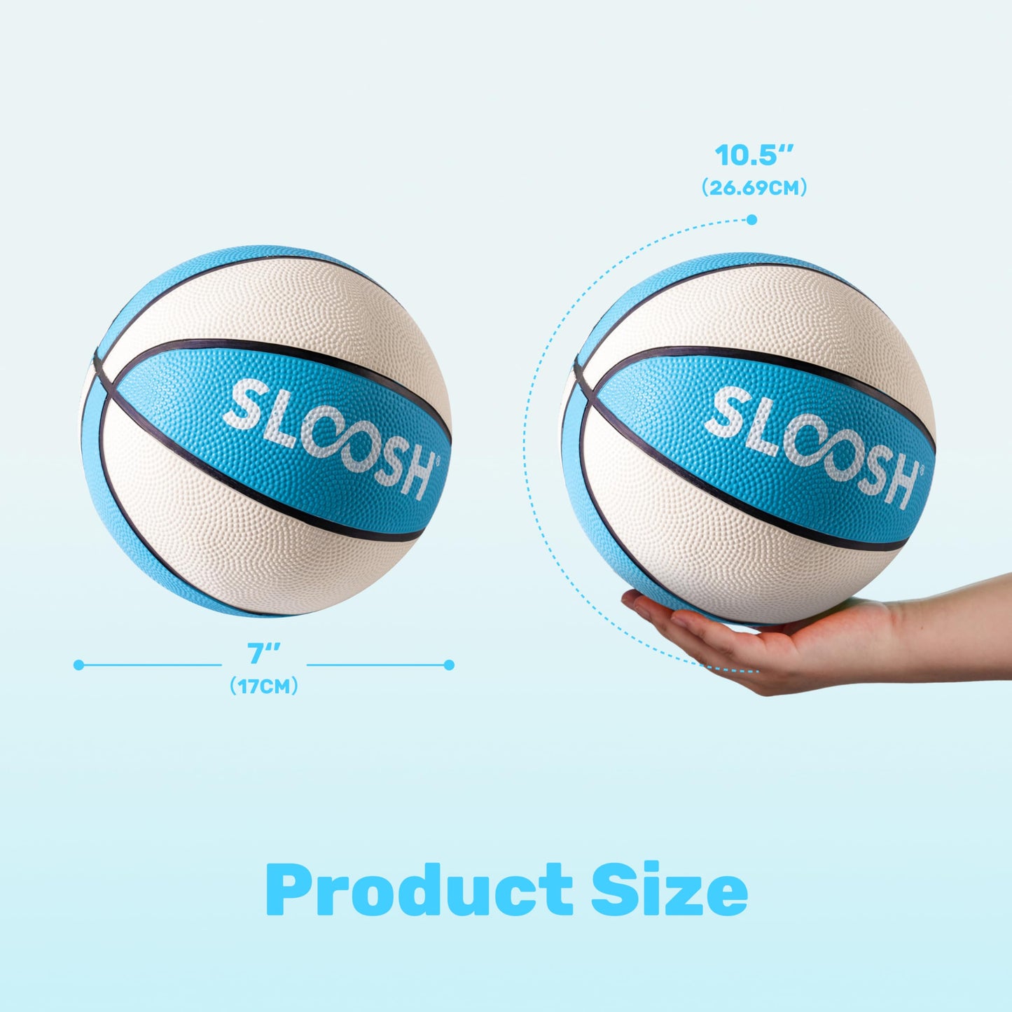 Sloosh 2 Packs 7" Pool Basketballs, Great for Floating Water Basketball Hoops, Swimming Water Toy for Kids and Adults, Pool Games Pool Party (Aquablue)