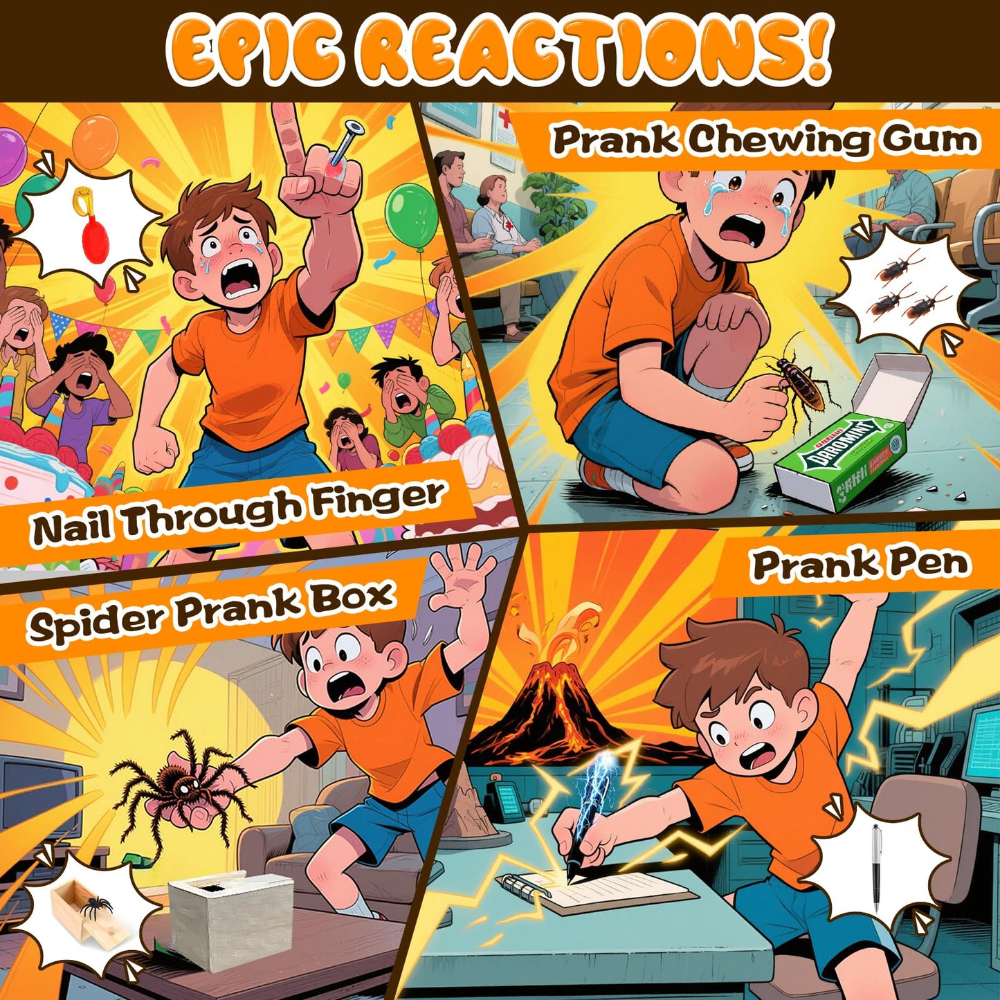 Lokuc Pranks Kit for Kids Adults, 40 PCS Prank Stuff, Ultimate Pranks Scare Kit is Perfect for April Fools, Halloween, Christmas, Birthday Gifts
