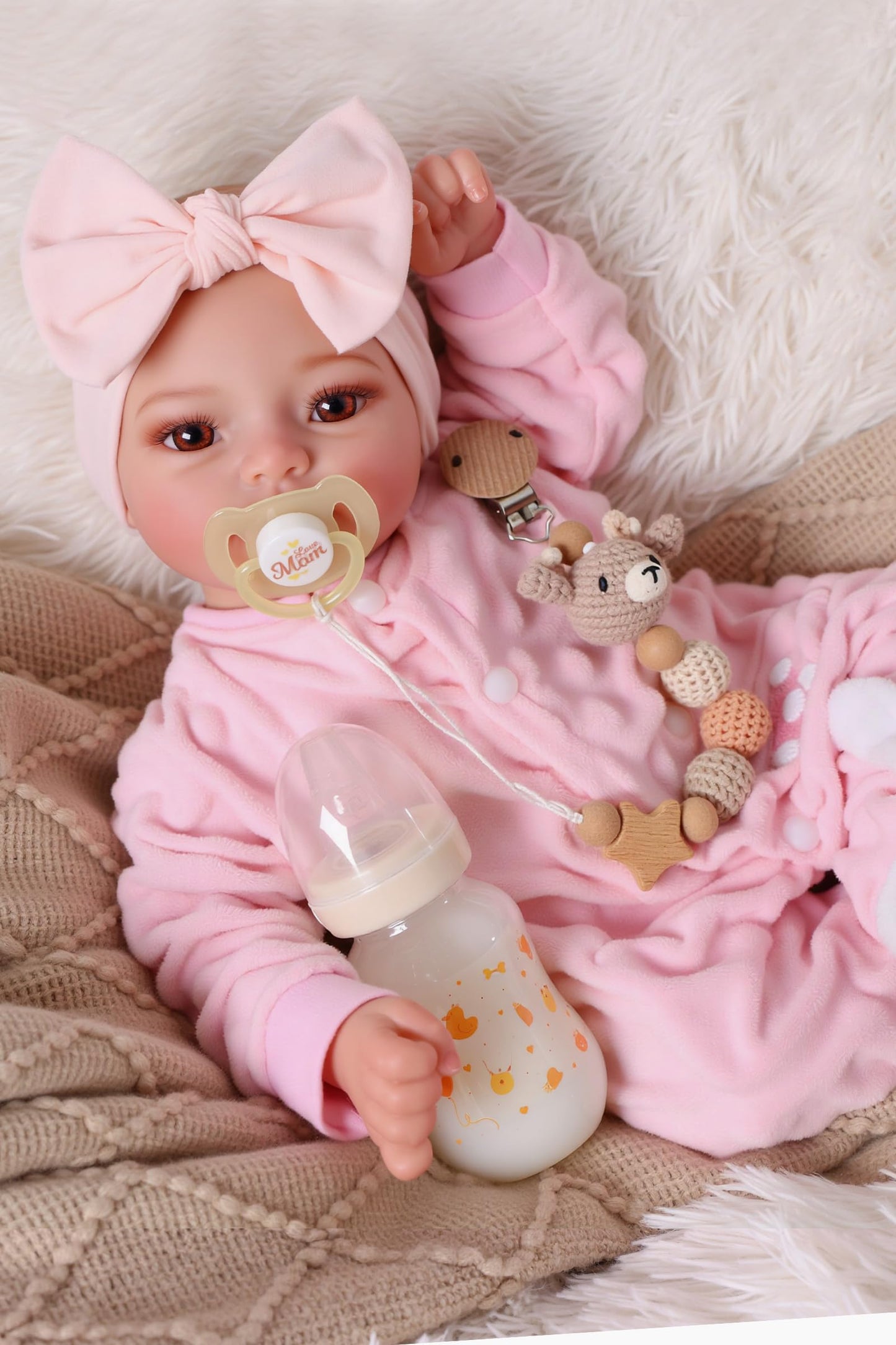 BABESIDE Reborn Baby Dolls Girls - 17-inch Cute Soft Vinyl Realistic Baby Doll Real Life Baby Dolls with Complete Accessories Perfect for Cuddling, Playtime, and Gift Giving