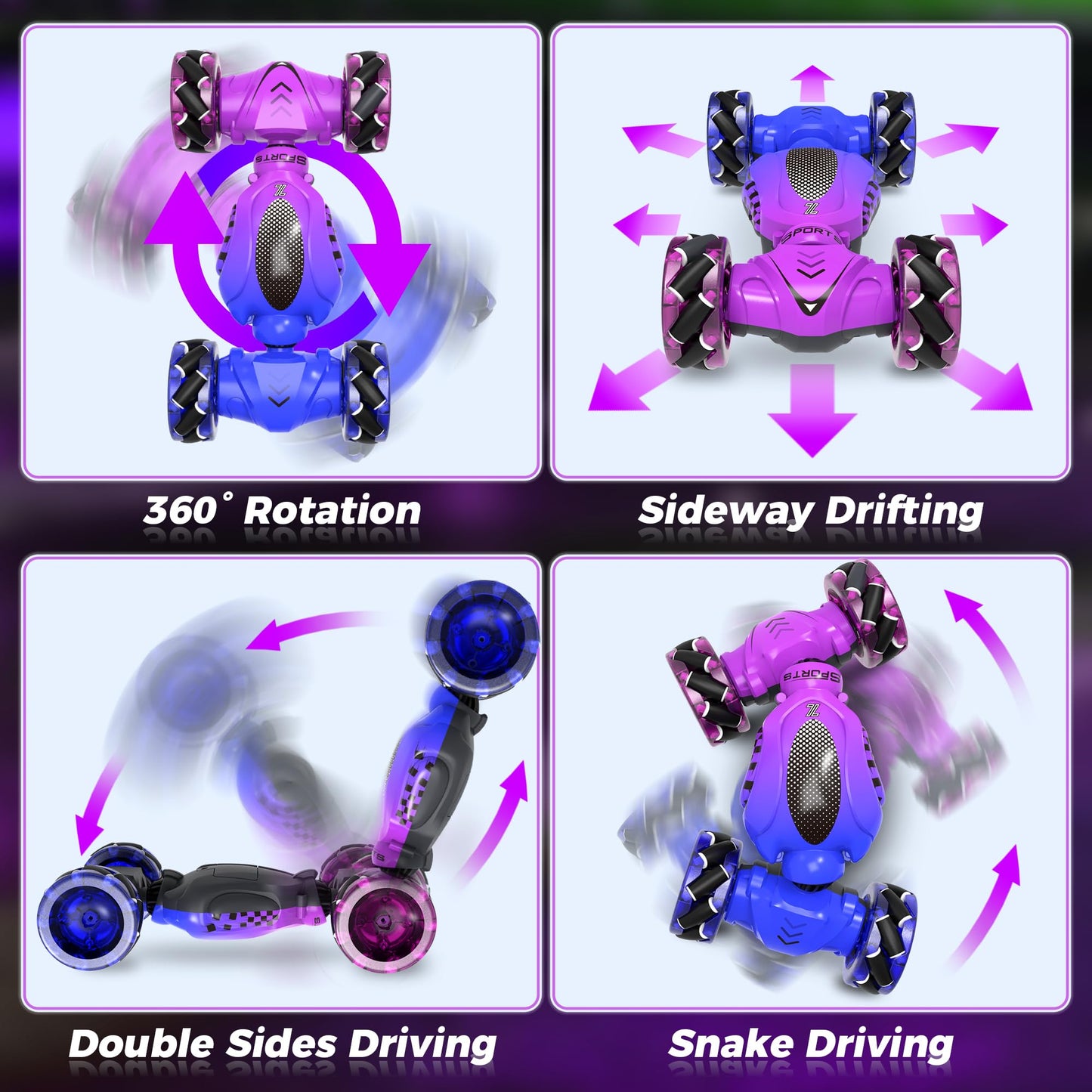 Nitigo Remote Control Car for Girls 4-7, Toys for Ages 5-7, Gift for 4 5 6 7 8-13 Years Old, for Kids, Gesture Sensing RC Stunt Car with Lights, Birthday Gift