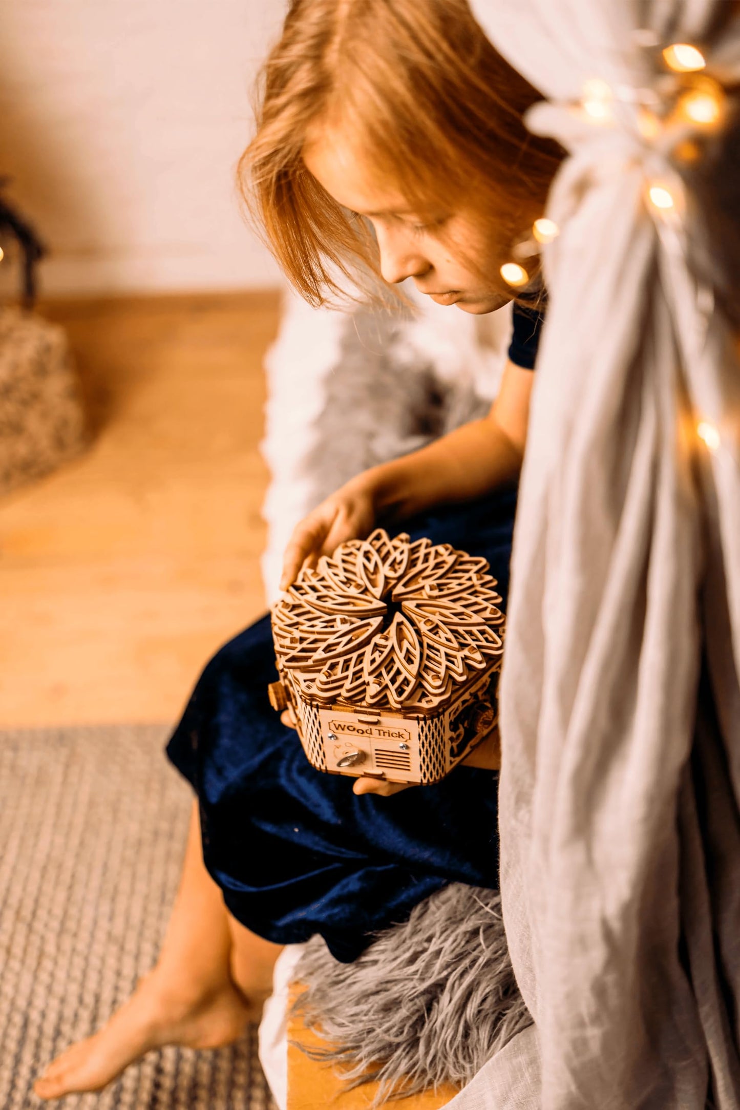 Wood Trick Mystery Flower Für Elise Wooden Music Box Kit - Keepsake & Jewelry Box - 3D Wooden Puzzle for Adults to Build - DIY