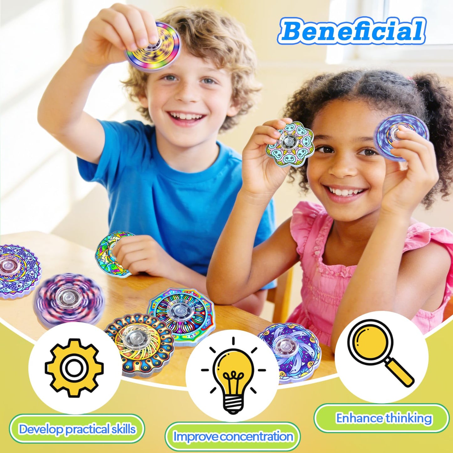 40 Pack Fidget Spinner Fidget Toys Mini,Party Favors Easter Basket Goodie Bag Stuffers Gifts,Stress Relief Sensory Toys for Kids Adults ADHD Autisms,Treasure Box Toy for Classroom Prizes Supplies