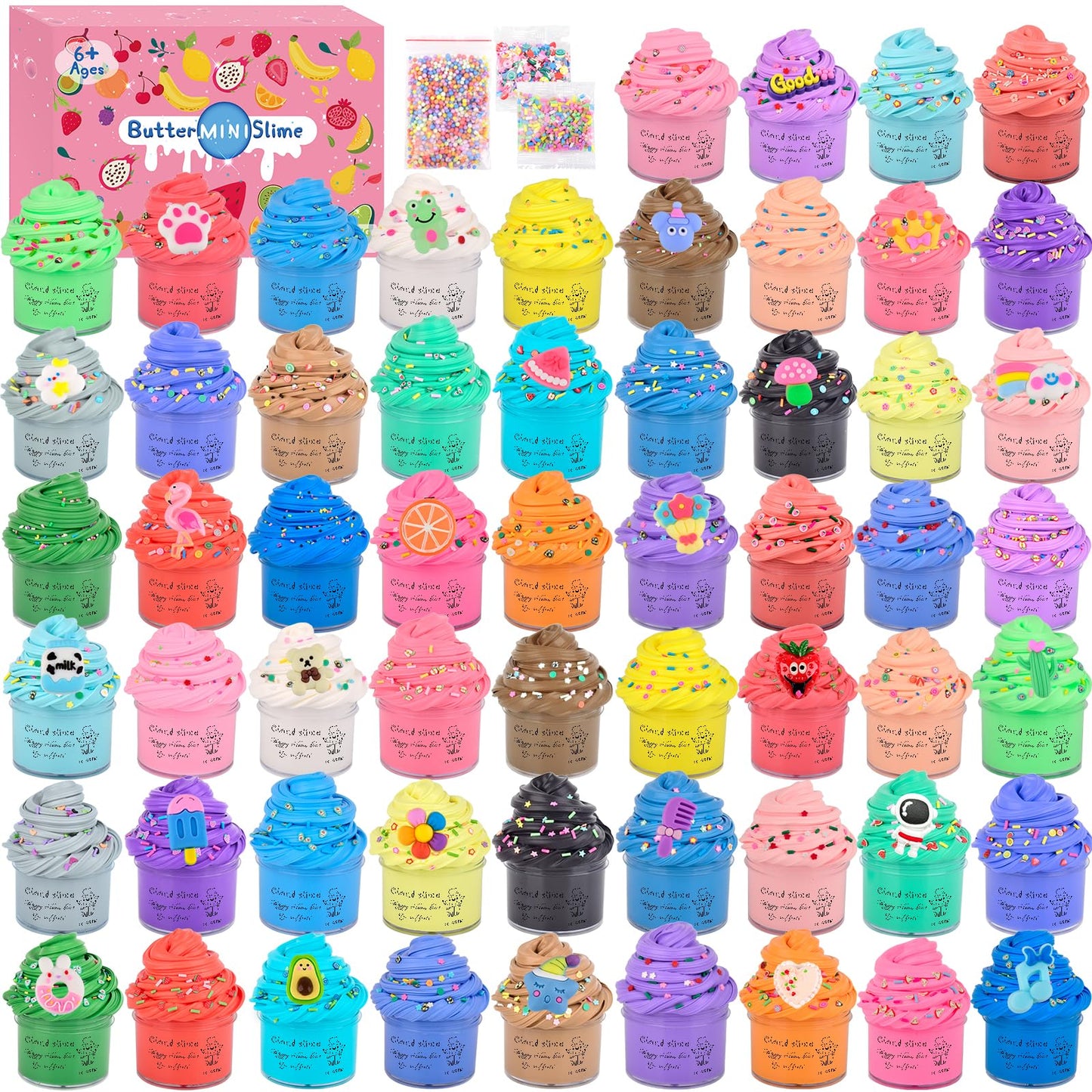 58-Pack Butter Slime Kit – Mini Slime Party Favors for Girls & Boys, Scented Bulk Slime Supplies for Kids, Soft & Non-Sticky Stress Relief Toy, Birthday Goodie Bag Stuffers