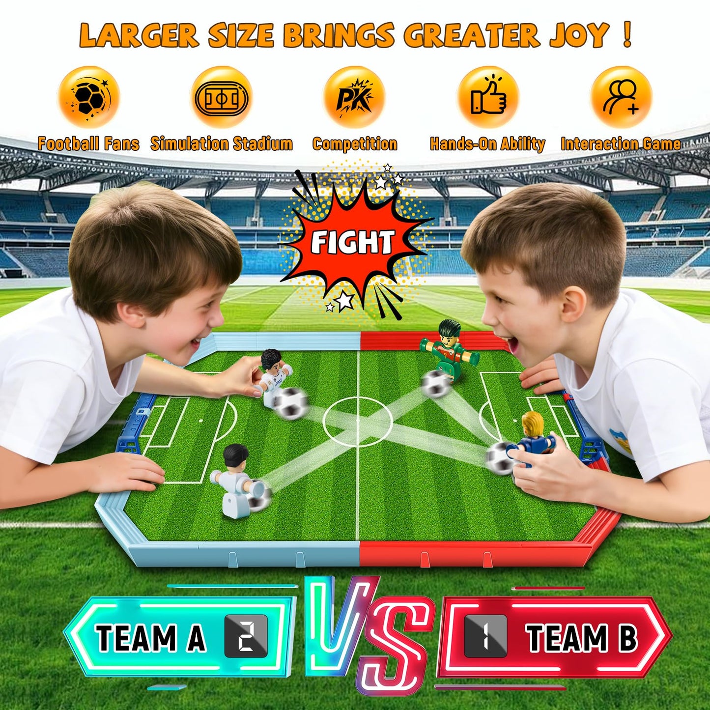 Soccer Board Game for Kids, Mini Foosball Table Toys with Figures- Interactive for 6 7 8-12 Year Old Boys Kids, Perfect Football Gifts for Indoor Home Party Playroom Family Travel