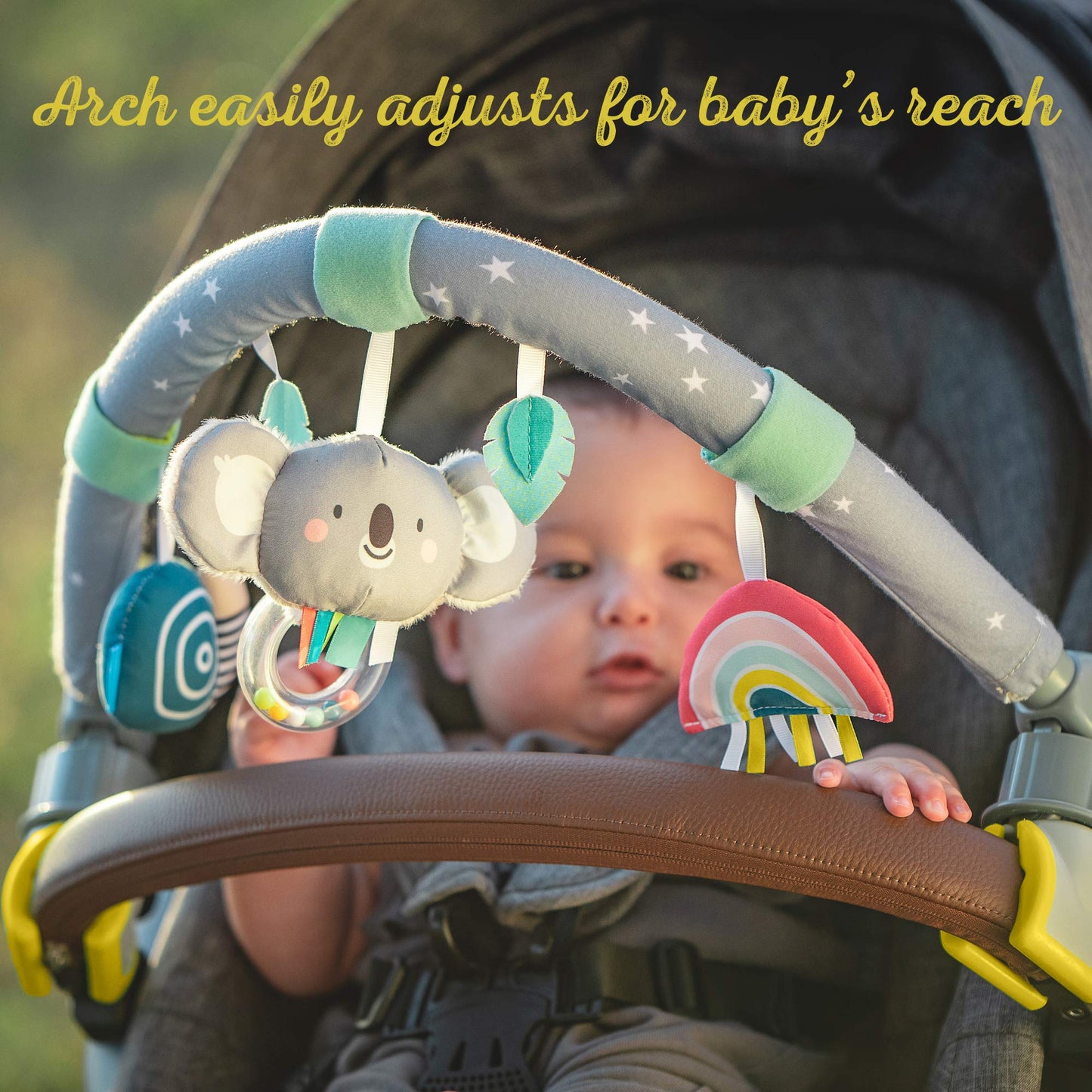 Taf Toys Koala Daydream pram, Stroller & car seat Arch | Ideal for Infants & Toddlers, Activity Arch with Fascinating Toys, Stimulates Baby’s Senses and Motor Skills Development, for Easier Outdoors