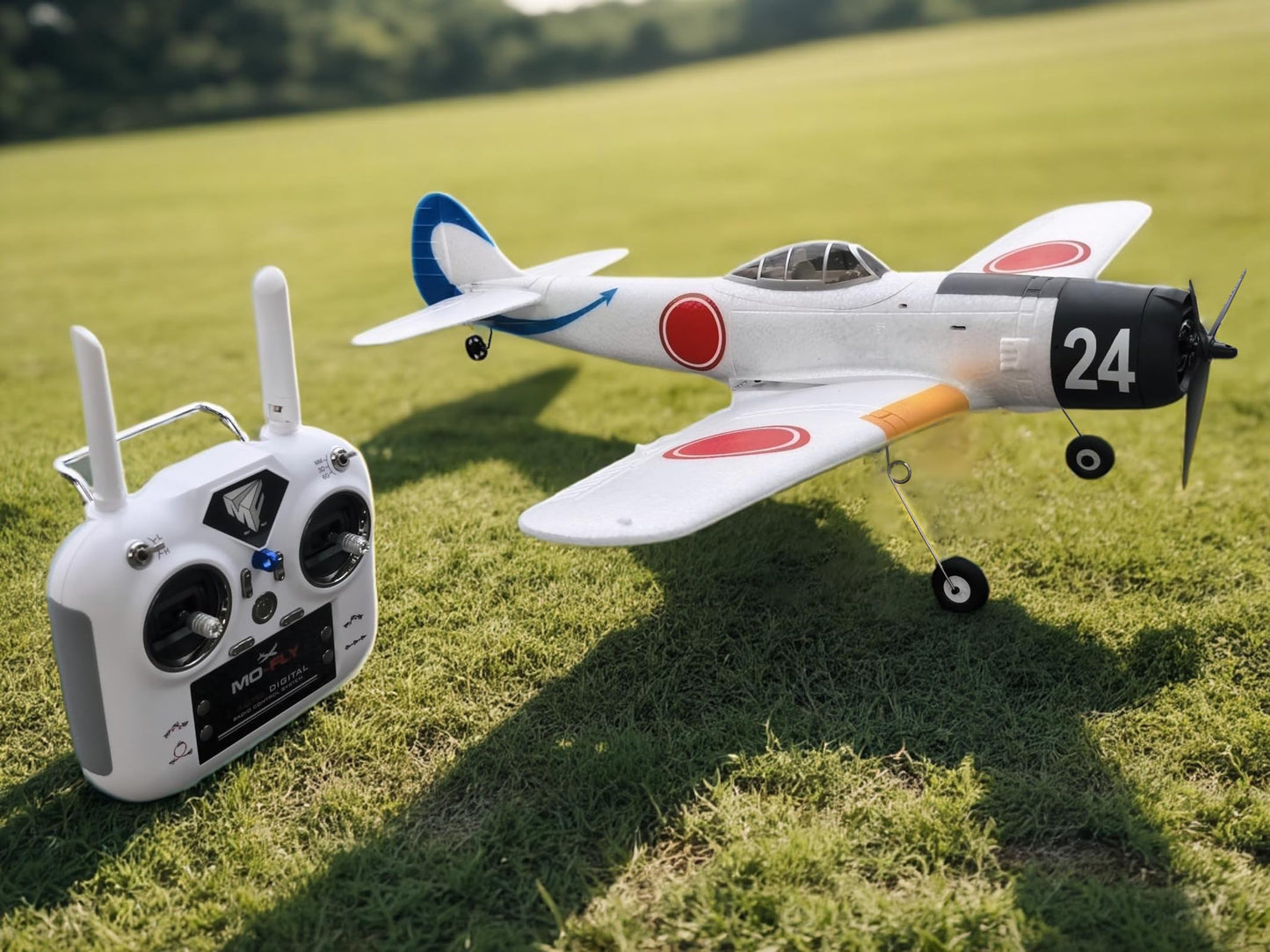 690MM 27.16-Inch Remote Controlled Plane Airplane for Beginners Adults Expert 4-Channel A6M Zero-Fighter Brushless Motor RC Fixed Wing 3D /6G Stunt Flying Mode RC Glider 1/16 ( White 2-Battery )