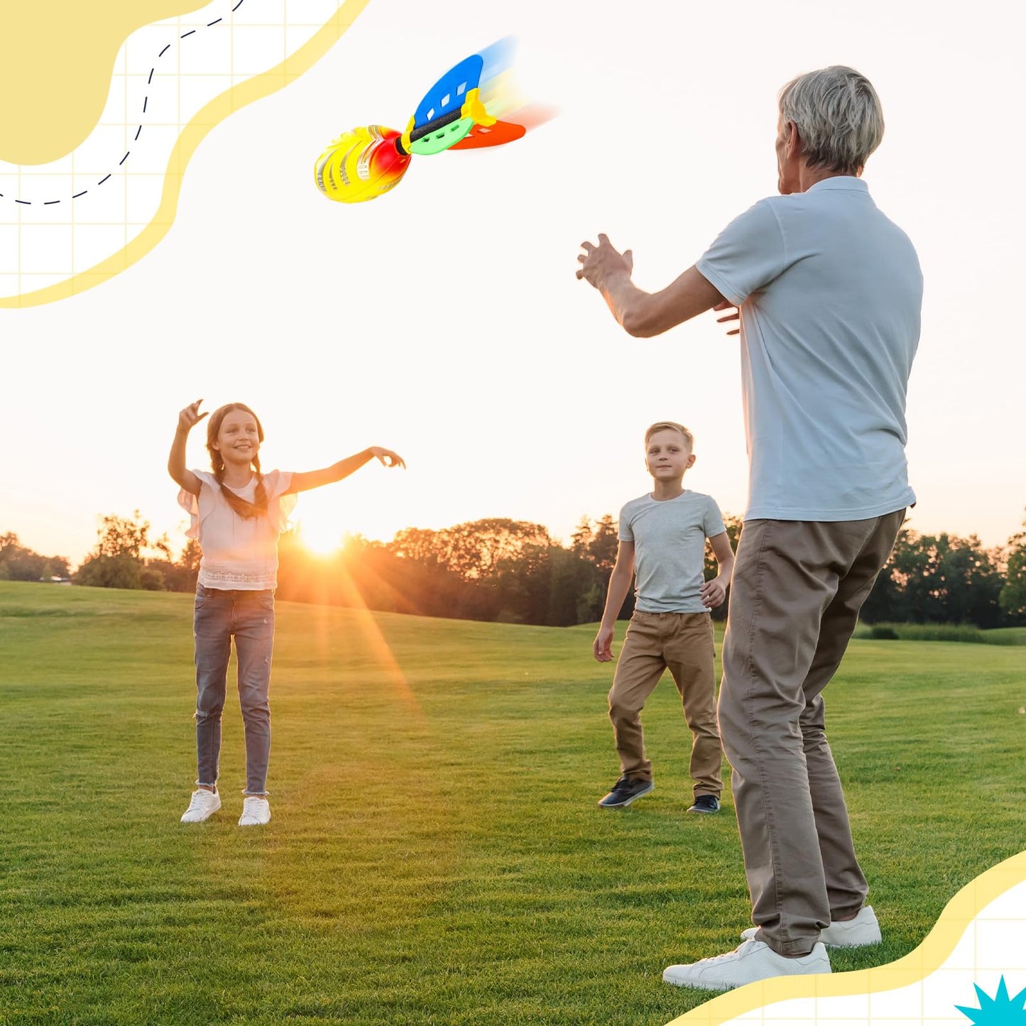 Teyva Daily 24 Pack Foam Missile Footballs with Aerodynamic Tails, 9 in Soft Foam Sports Football, Safe Throwing Ball Toys for Kids Dog Outdoor Game Backyard Beach Pool Play