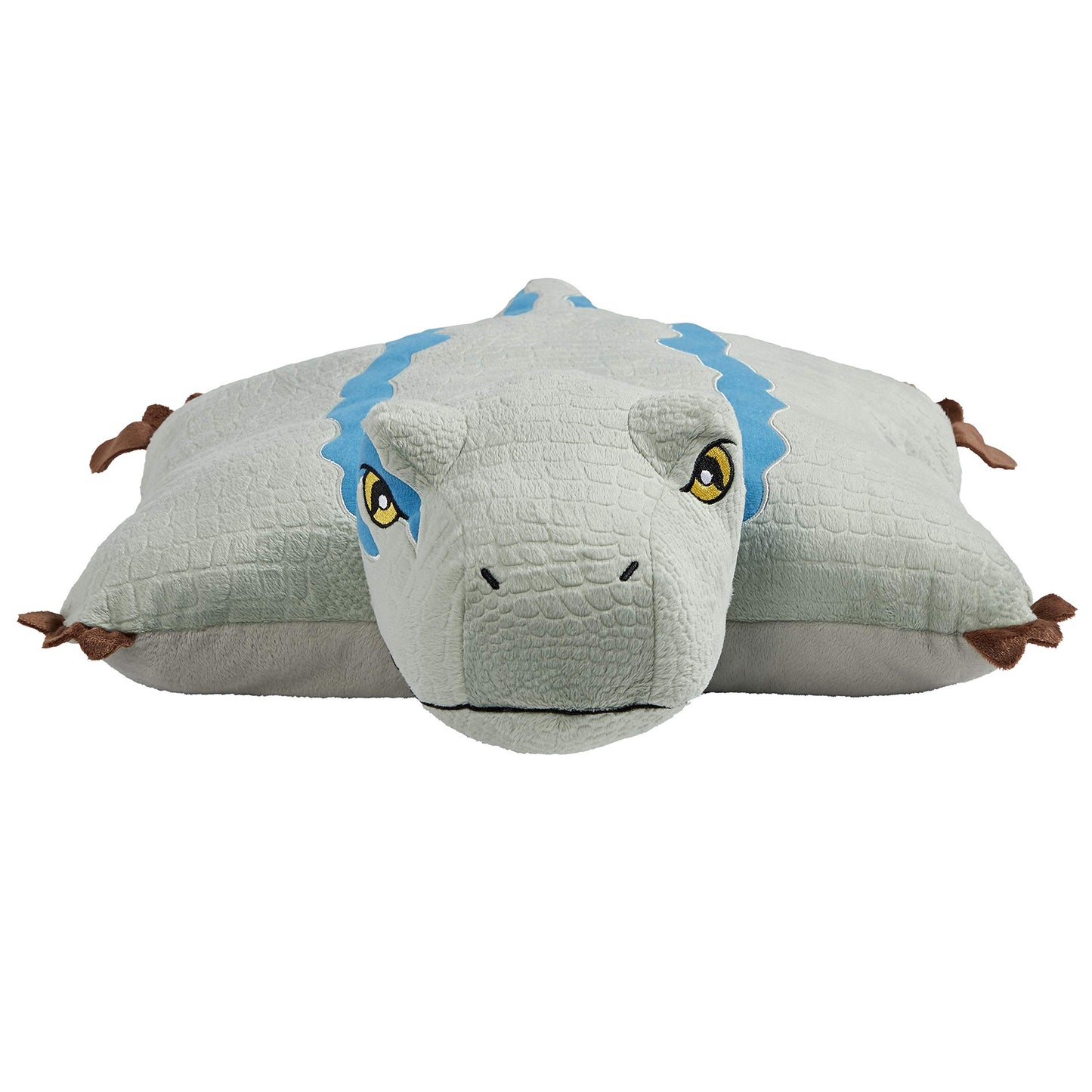 Pillow Pets 16” Blue Velociraptor Stuffed Animal, Jurassic World Dinosaur Plush Toy
