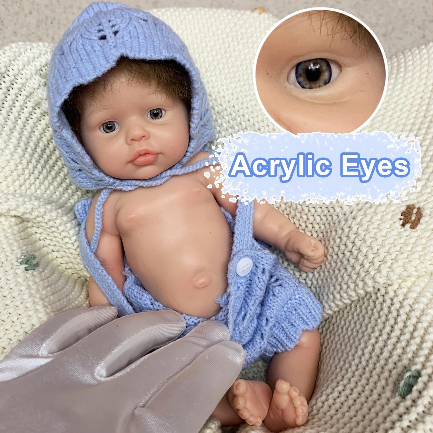 Yokyyi 10 Inch Silicone Baby Doll Lifelike Reborn Dolls Full Body Dolls Girl Washable Soft Silicone Reborn Baby Collectible Doll for Kids Ages 3+ & Collectors