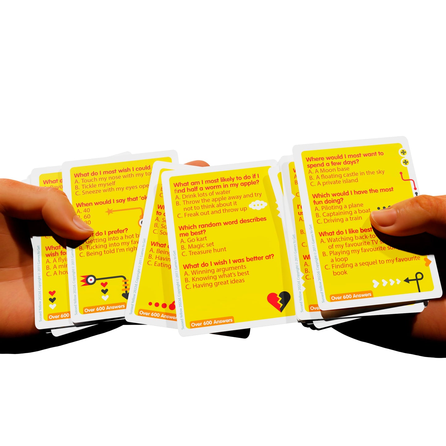 SUSSED 650 Wacky Conversation Starters for Kids, Teens & Adults- Family Card Game - Fun Gift - Stocking Stuffer - Blue, Green and Orange Bundle