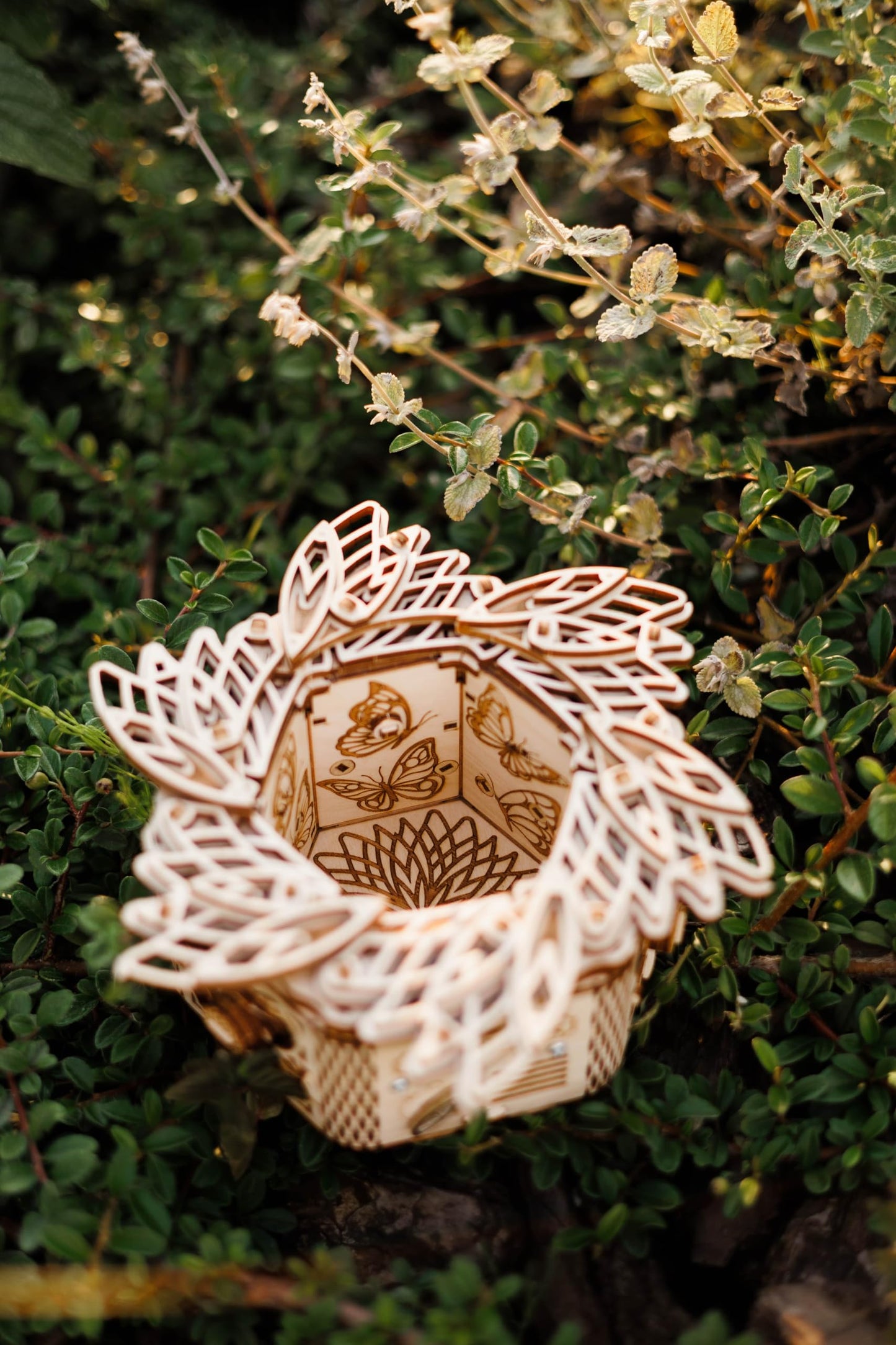 Wood Trick Mystery Flower Für Elise Wooden Music Box Kit - Keepsake & Jewelry Box - 3D Wooden Puzzle for Adults to Build - DIY