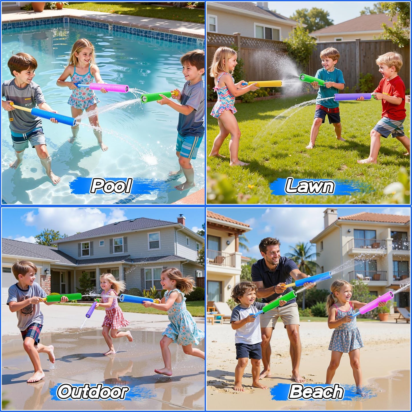 ZDRKWSM 6 Pack Water Guns for Kids Adults, Squirt Guns Water Toys for Boys Girls Ages 4-8, Ideal Toys for Kids Summer Outdoor Swimming Pool Games Beach Water Gun