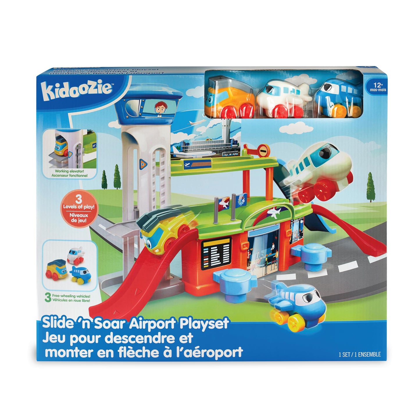 Kidoozie Slide 'n Soar Airport Playset Ages 12 Months + Toddler Preschool Toy