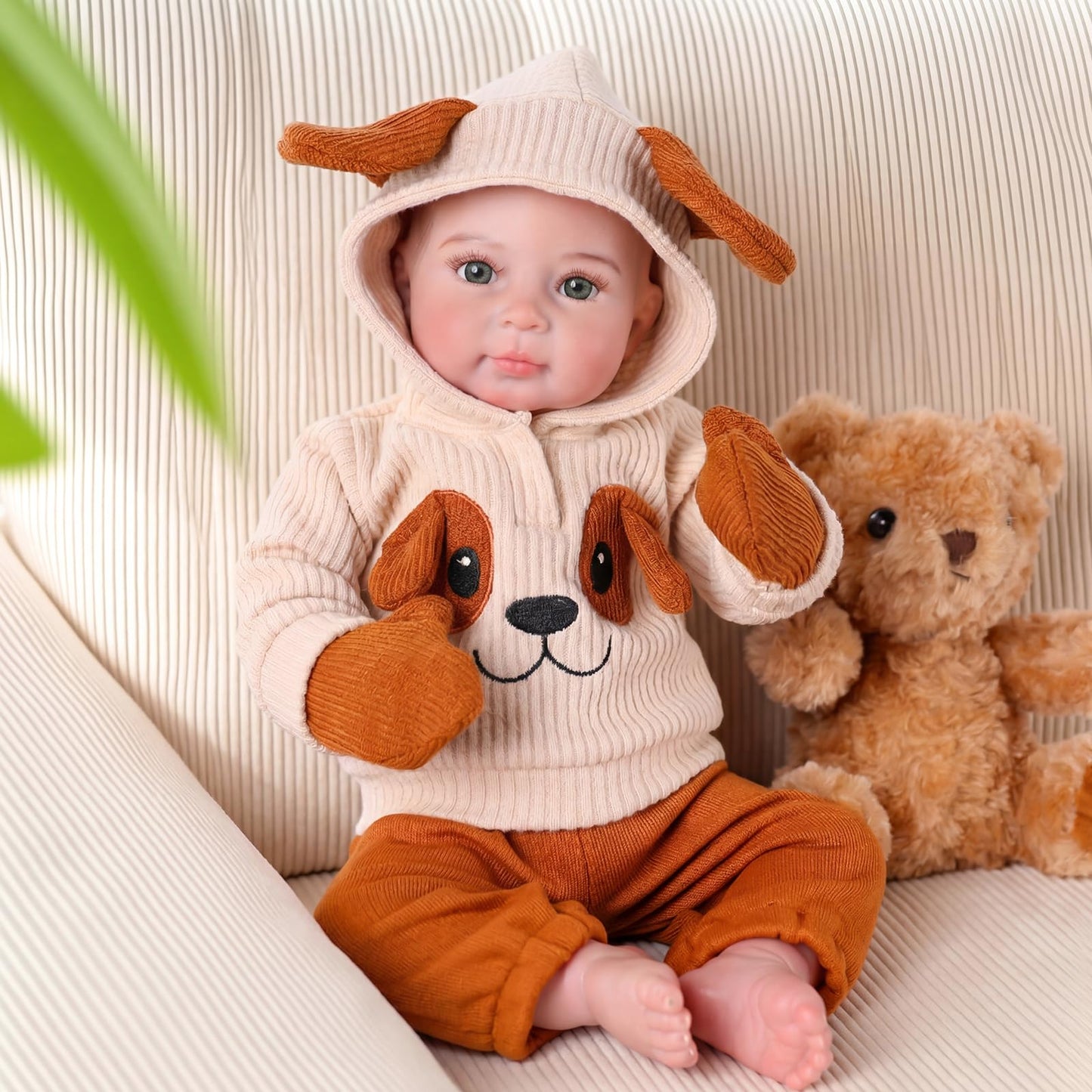 BABESIDE Lifelike Reborn Baby Dolls, 20 Inch Realistic Real Life Baby Poseable Doll Boy Soft Vinyl and Cloth Body Baby Dolls with Clothes and Toy Gift for Kids Age 3+