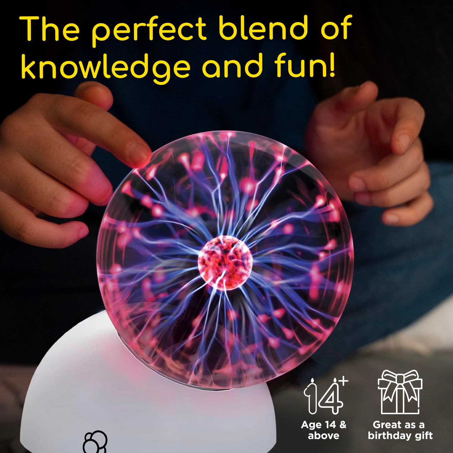 Thames & Kosmos The Plasma Ball Essential STEM Tool | Classic Scientific Device, Fresh 5-inch Glass Sphere, Interactive Electric Light Show | Explore Electricity, Matter, Energy, Small