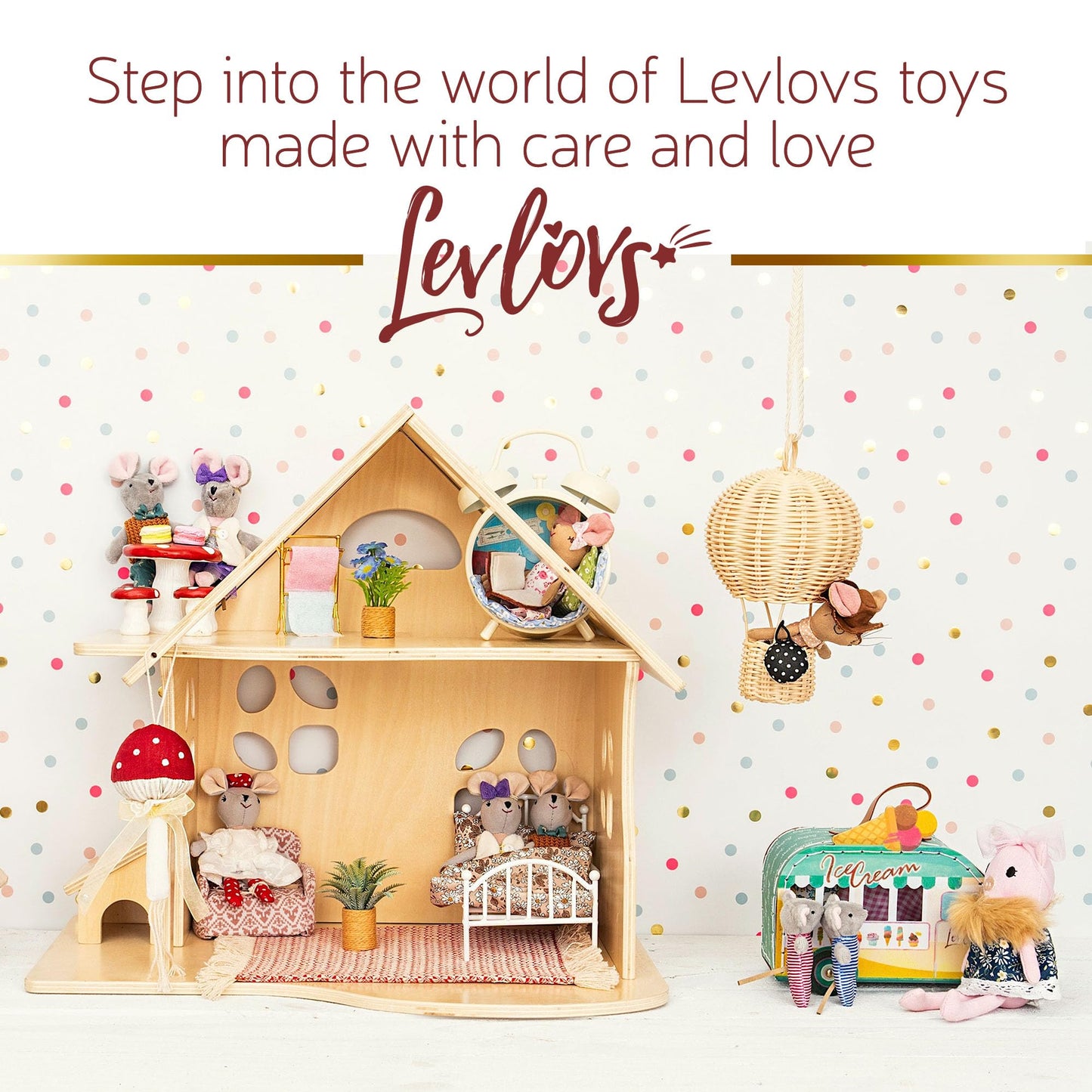 LEVLOVS Bee Plush Toy Soft Cotton & Linen Stuffed Doll in Keepsake Gift Box, Collectible Series for Kids, Girls, and Boys