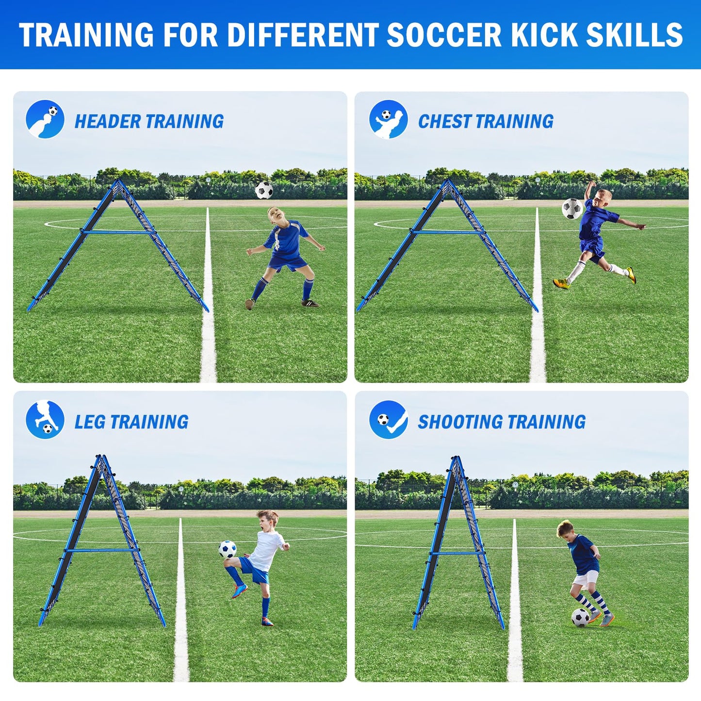 5x5FT Dual-Sided Soccer Volleyball Rebounder Net, Fast & Slow Rebound Baseball Pitchback Speed Training for Control, Passing Practice, Easy Setup Lacrosse Bounce Back Net Practice Equipment Gifts
