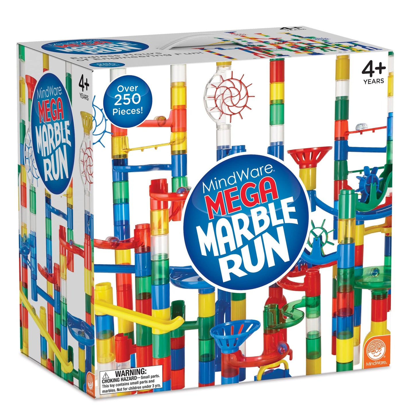 MindWare Mega Marble Run Building Set - 215 Durable Pieces and 40 Marbles - Build, Engineernig and Sceince Toy - Ages 4 and Up