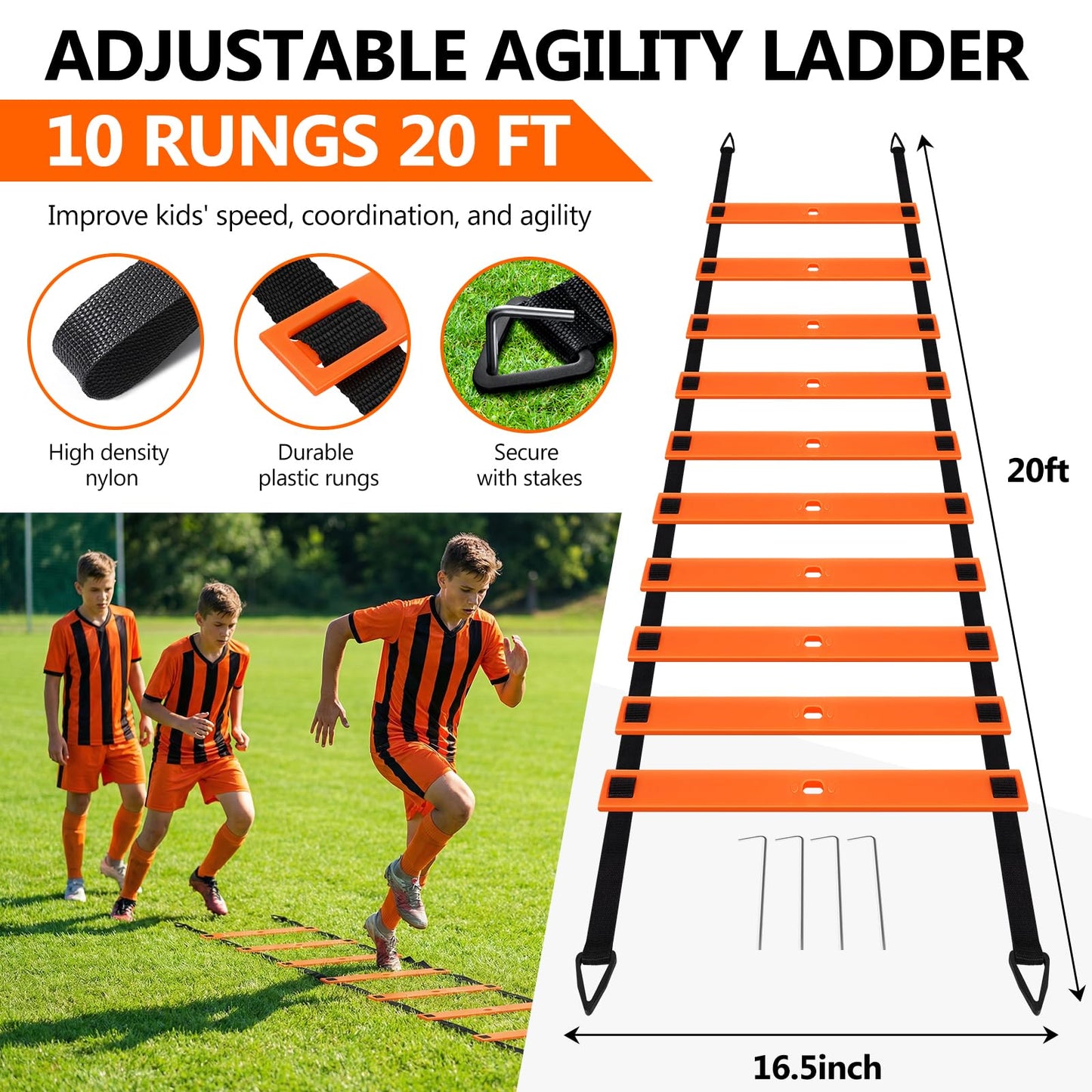 Soccer goal, Kids Soccer Goals for Backyard Set of 2, 4 x 3ft Soccer Net Training Equipment, Pop Up Toddler Soccer Goal for Outdoor Indoor Sports Games with Soccer Ball, Ladder, Cones, Targets (Black)