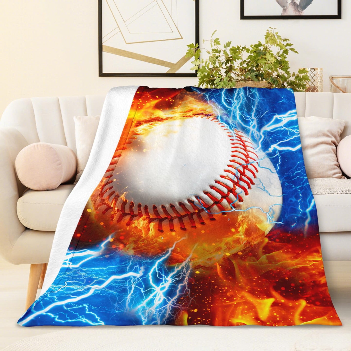 Baseball Blanket for Boys Baseball Blankets for Toddlers Kids Adults Team, 40”X50” Lightweight Soft Sport Throw for Sofa Couch Bed Office for Son Birthday