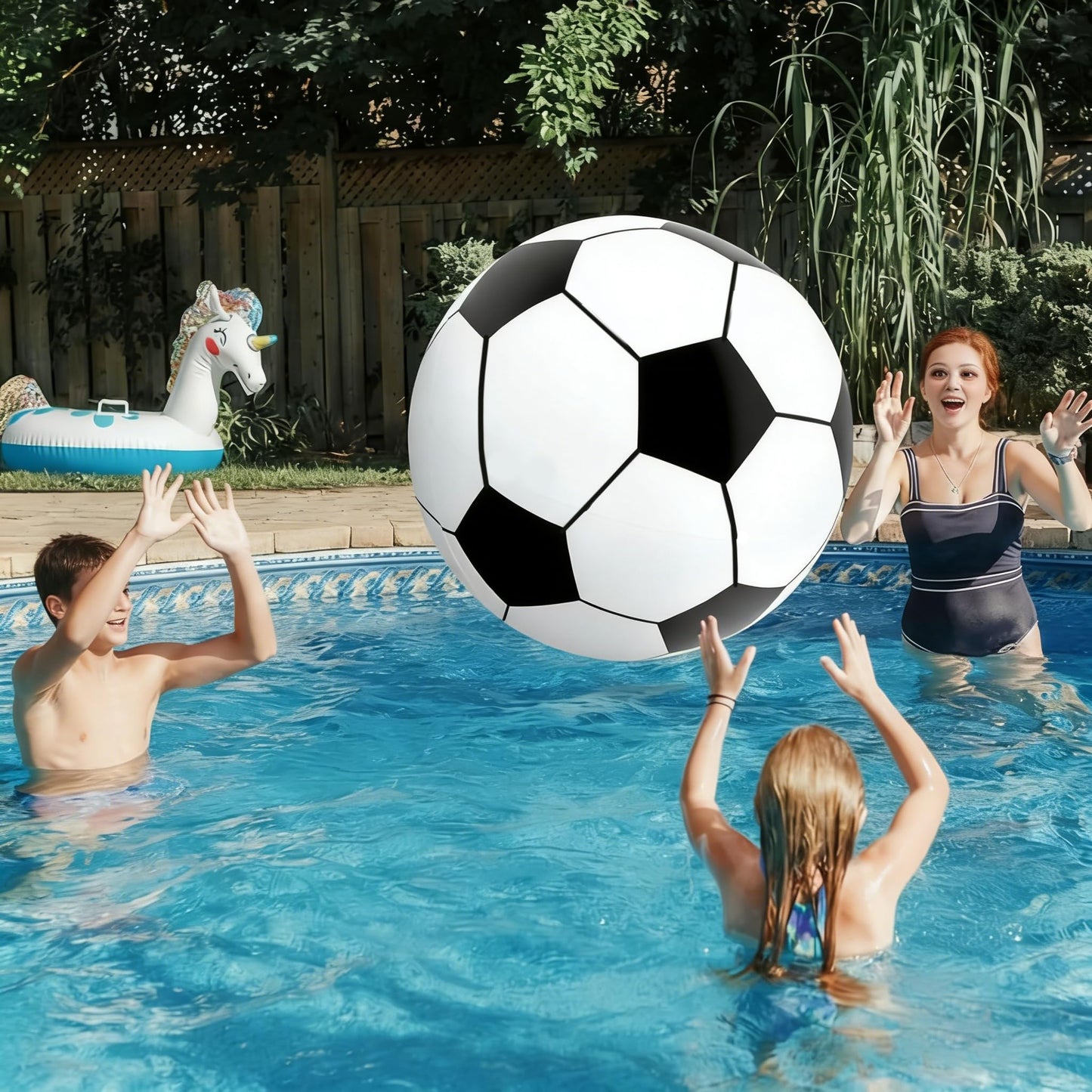 Giant 5 ft Inflatable Soccer Ball with Rapid Valve - Massive PVC Football for Beach, Backyard, Party Games & Parades - Adult & Teen Outdoor Sports Toy (5 FT)