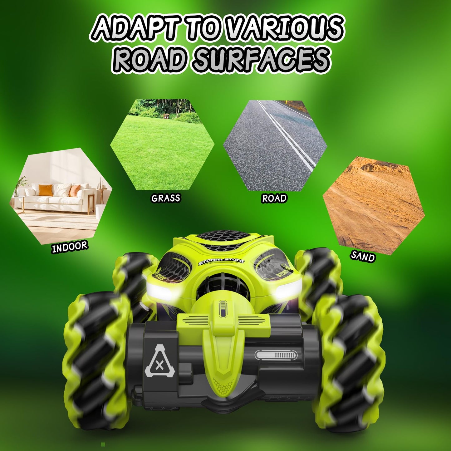 XUERENTECH RC Cars, Gesture Sensing Stunt Car Toys for Boys Girls 6-12 Year Old, 2.4Ghz 4WD Hand Remote Control Toy 360° Rotate Transform Off-Road Drift with Lights Music, Birthday Xmas Gifts for Kids